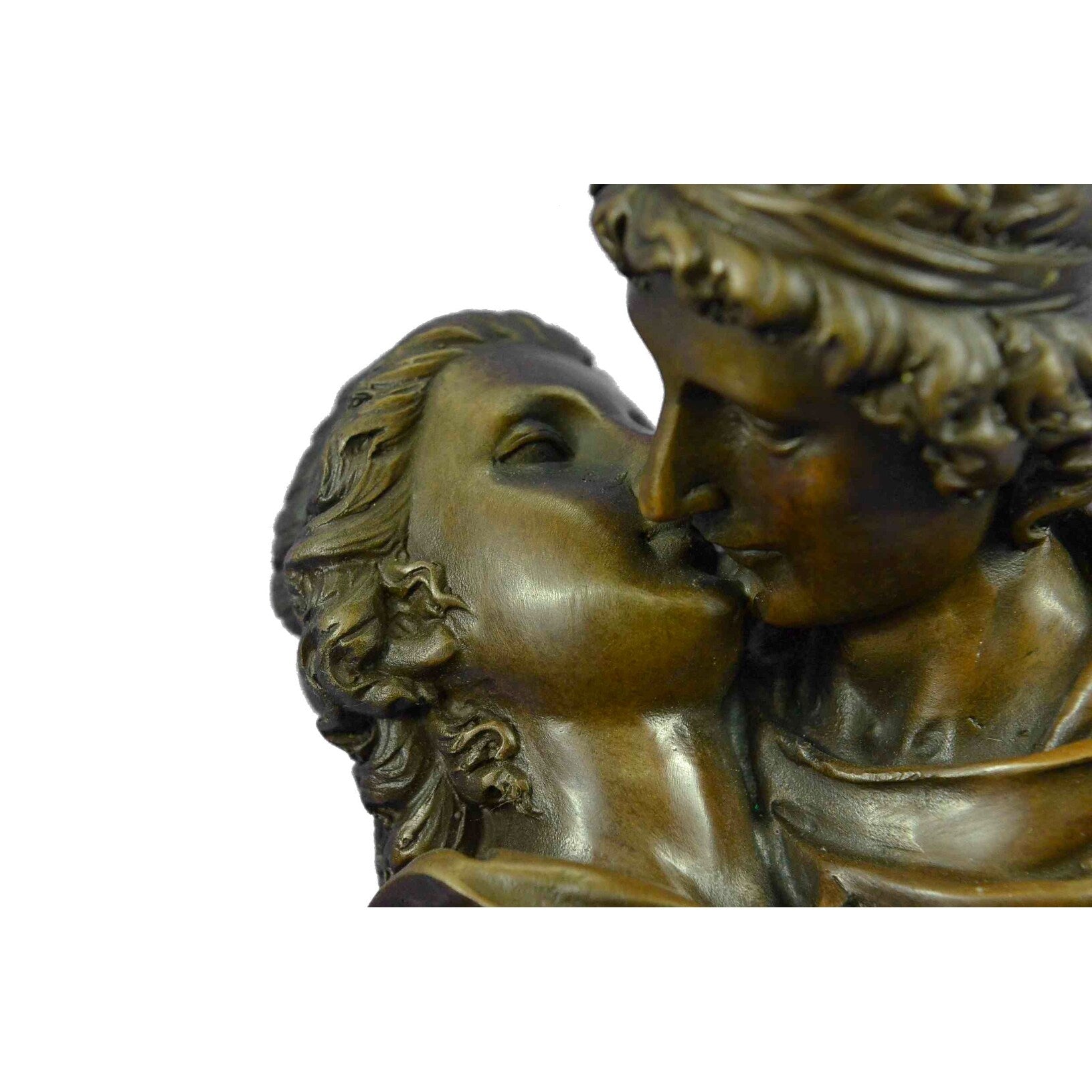 HandmadeArt Nouveau Couple Kissing Bronze Sculpture Marble Base Figurine Home