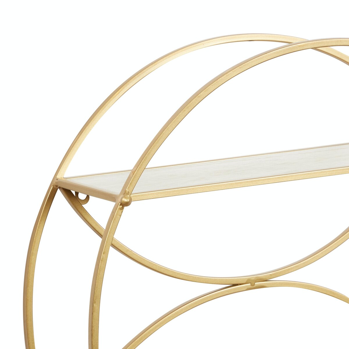 Metal Round 2 Shelves Wall Shelf - Gold - CosmoLiving by Cosmopolitan