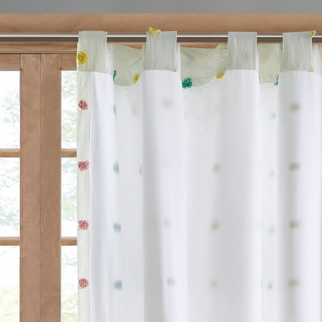 Cotton Jacquard Pom Pom Curtain Panel