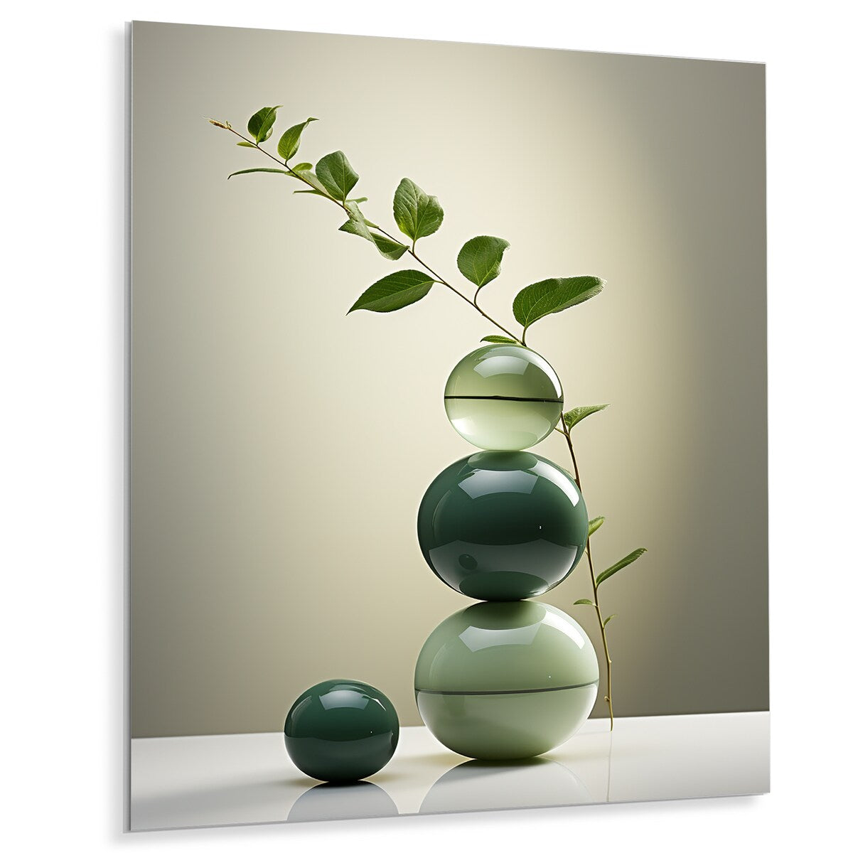 Designart Green Zen Spiritual Stone I Spiritual Stone Metal Wall Art Green Wall Décor Traditional Metal Art Work