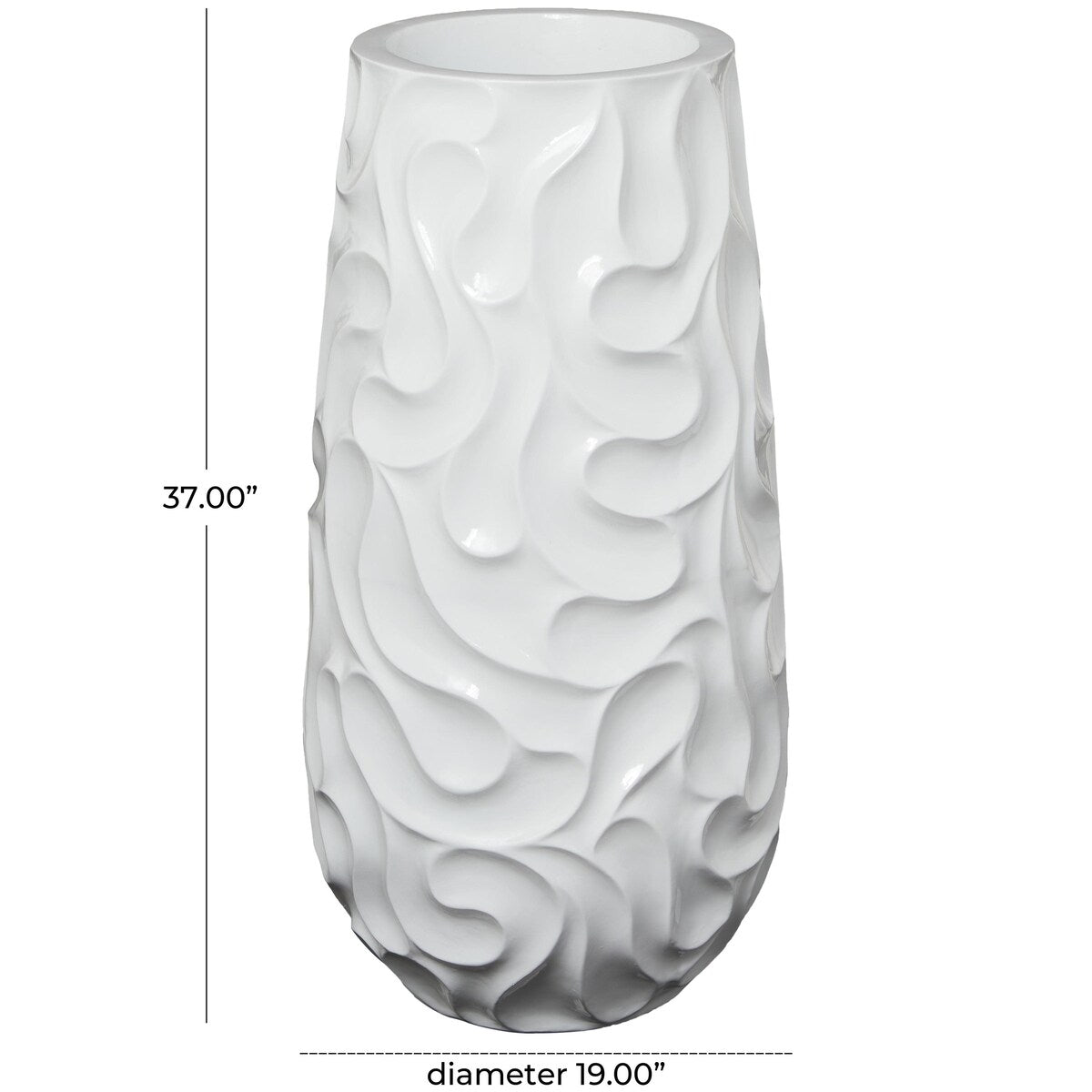 Resin Wave Inspired Textured Decorative Vase - White or Black - Roche River Decor