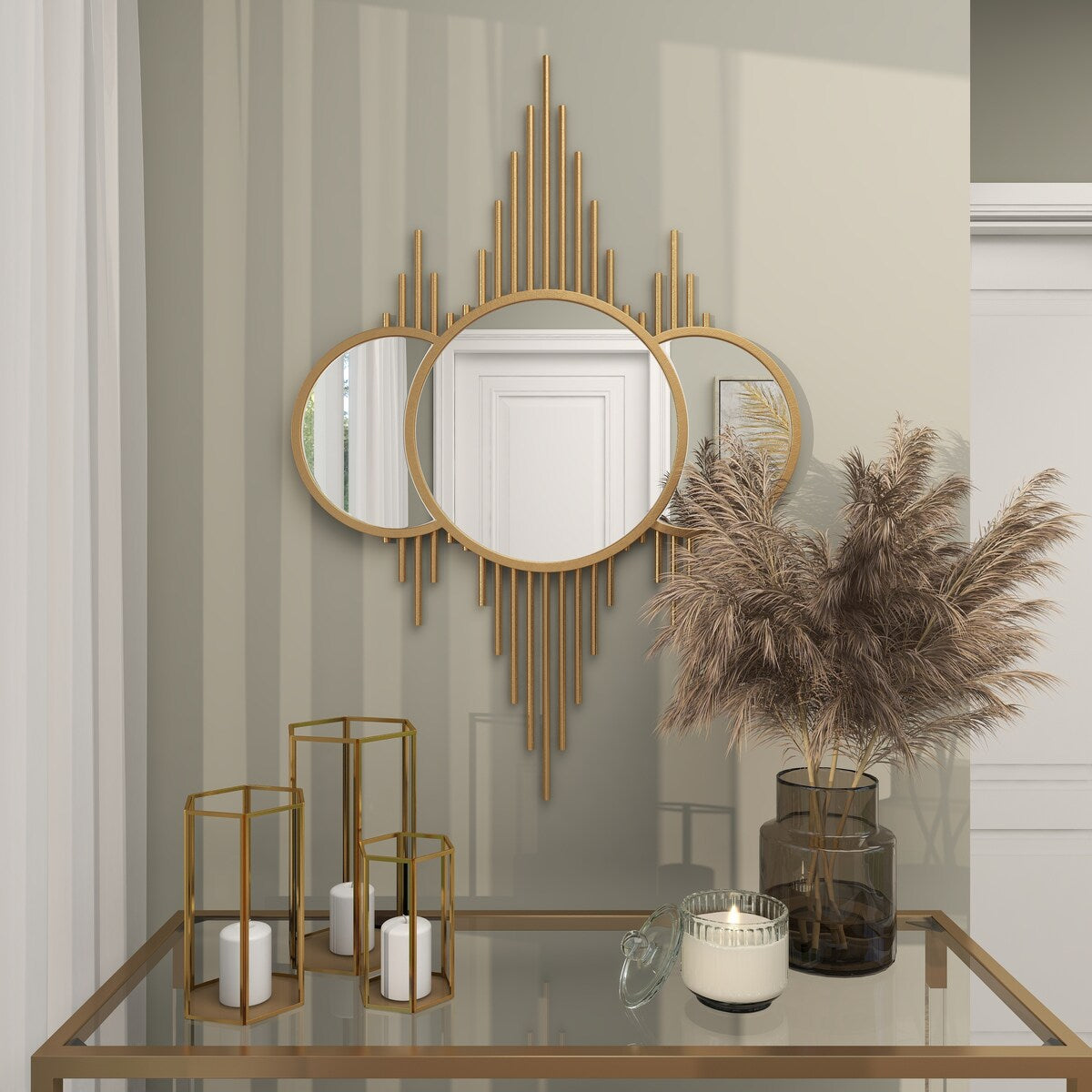 Metal Room Wall Mirror - Gold - CosmoLiving by Cosmopolitan