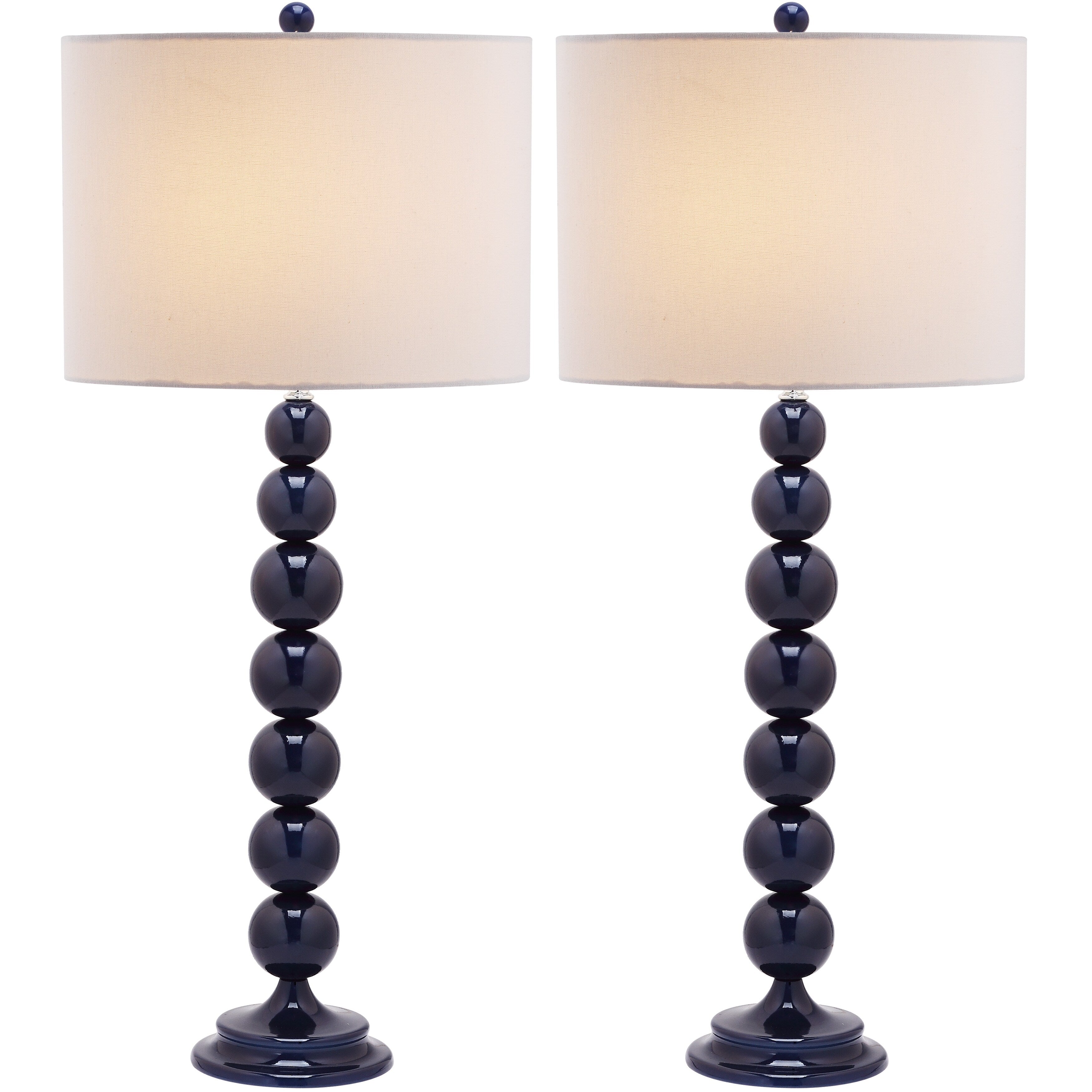 SAFAVIEH Lighting Mechelle 31-inch Stacked Ball White Table Lamp (Set of 2) - 14x14x31.5 - 14Wx14Dx32H