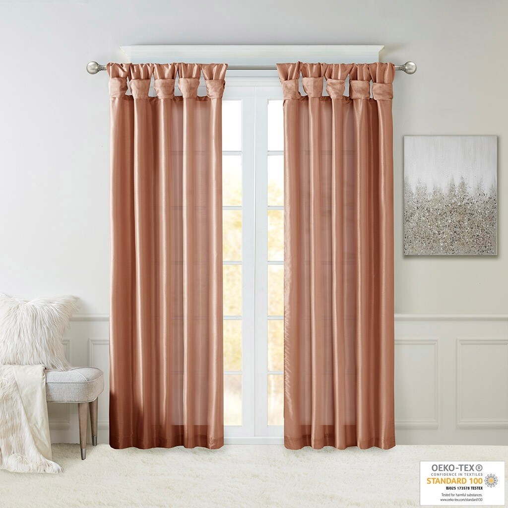 Twist Tab Lined Window Curtain Panel