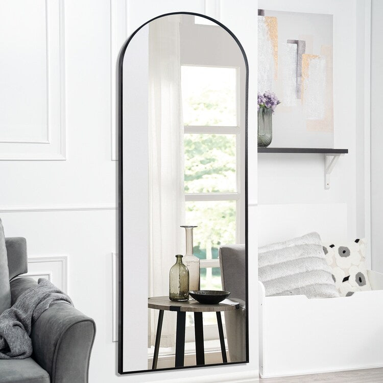 Mabel Arched Aluminum Mirror Full Length Mirror Free Standing Leaning/ Mirror Aluminum Frame for Modern Living 71x 31