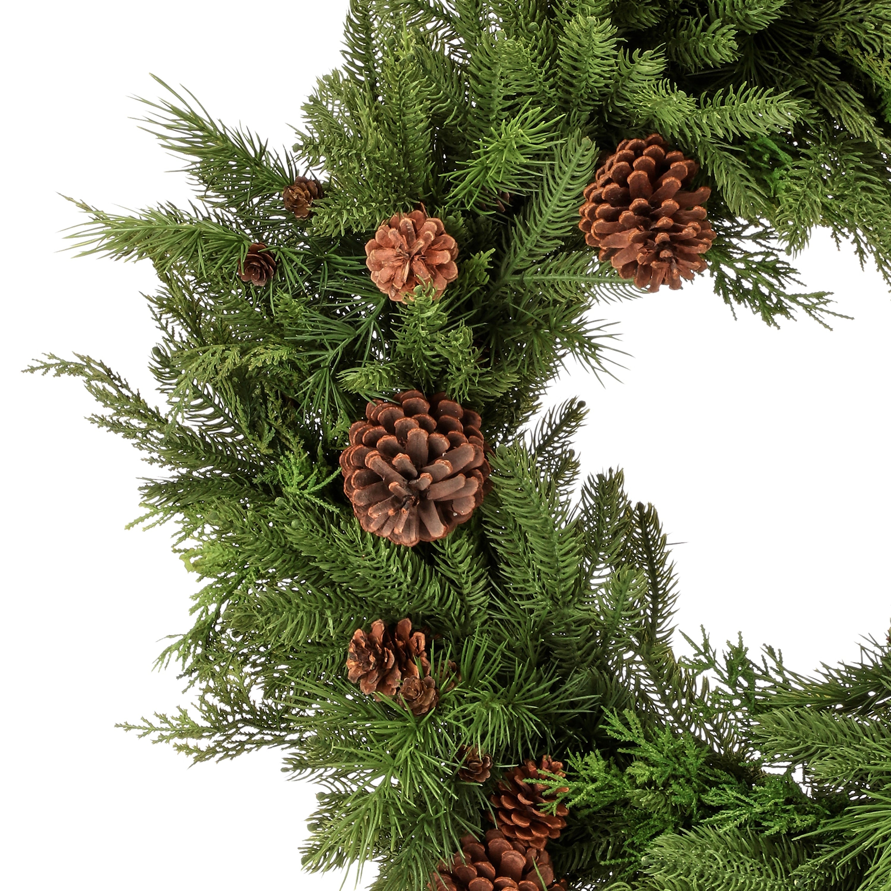 30 Natural Touch Mix Evergreen Wreath - Green - 30