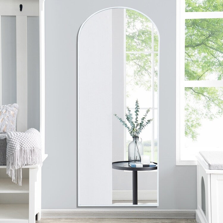 Mabel Arched Aluminum Mirror Full Length Mirror Free Standing Leaning/ Mirror Aluminum Frame for Modern Living 71x 31