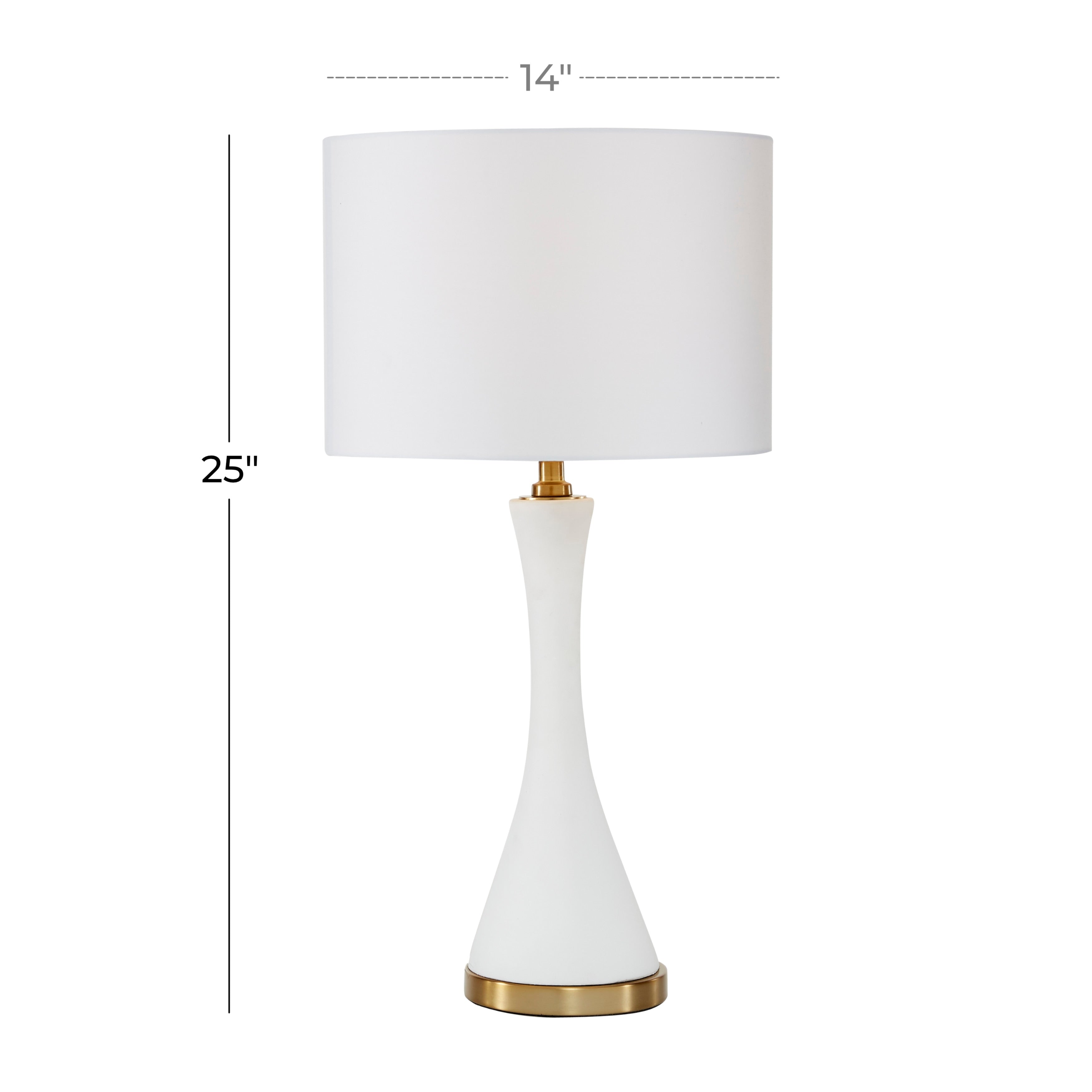 Gold Ceramic Modern Table Lamp - 14 x 13 x 25