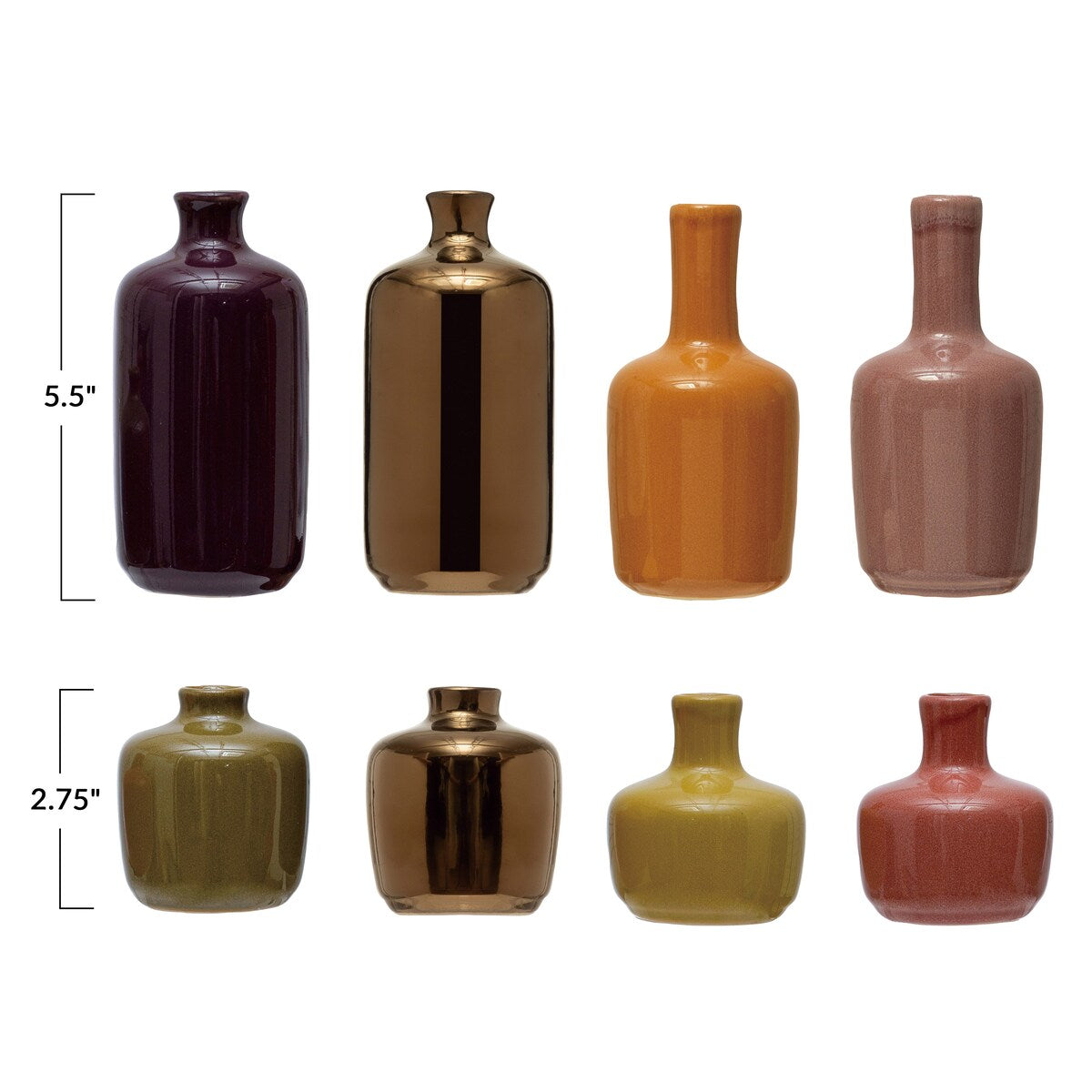 Decorative Stoneware Vases with Reactive Glaze