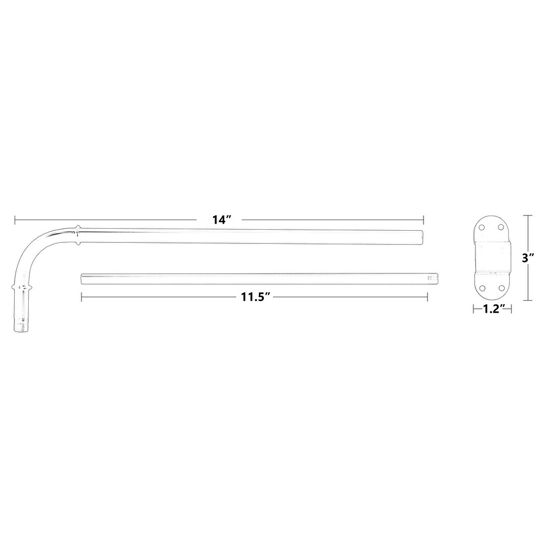 Adjustable Swing Arm Metal Window Curtain Rods (Set of 2)