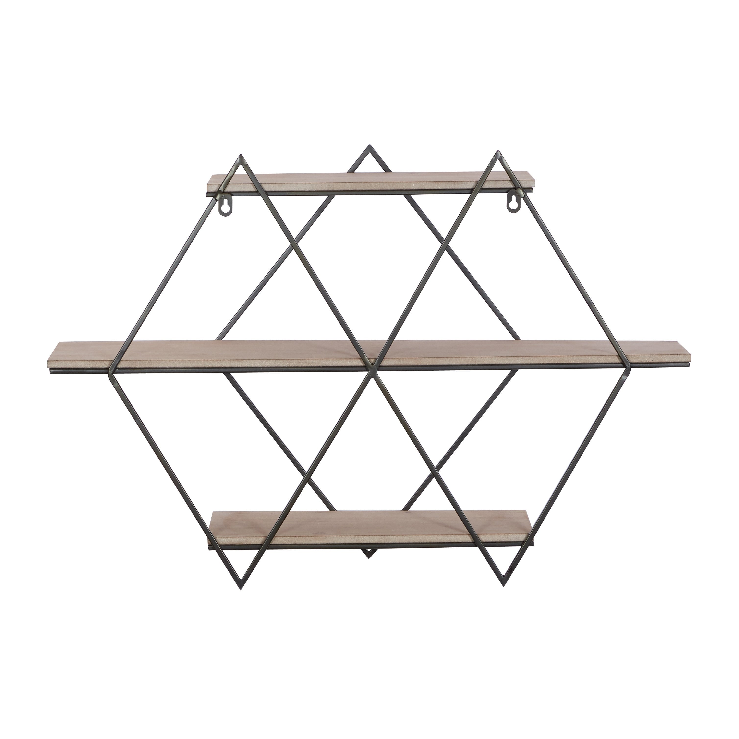 Brown MDF Contemporary Wall Shelf 20 x 30 x 7 - 30 x 7 x 20