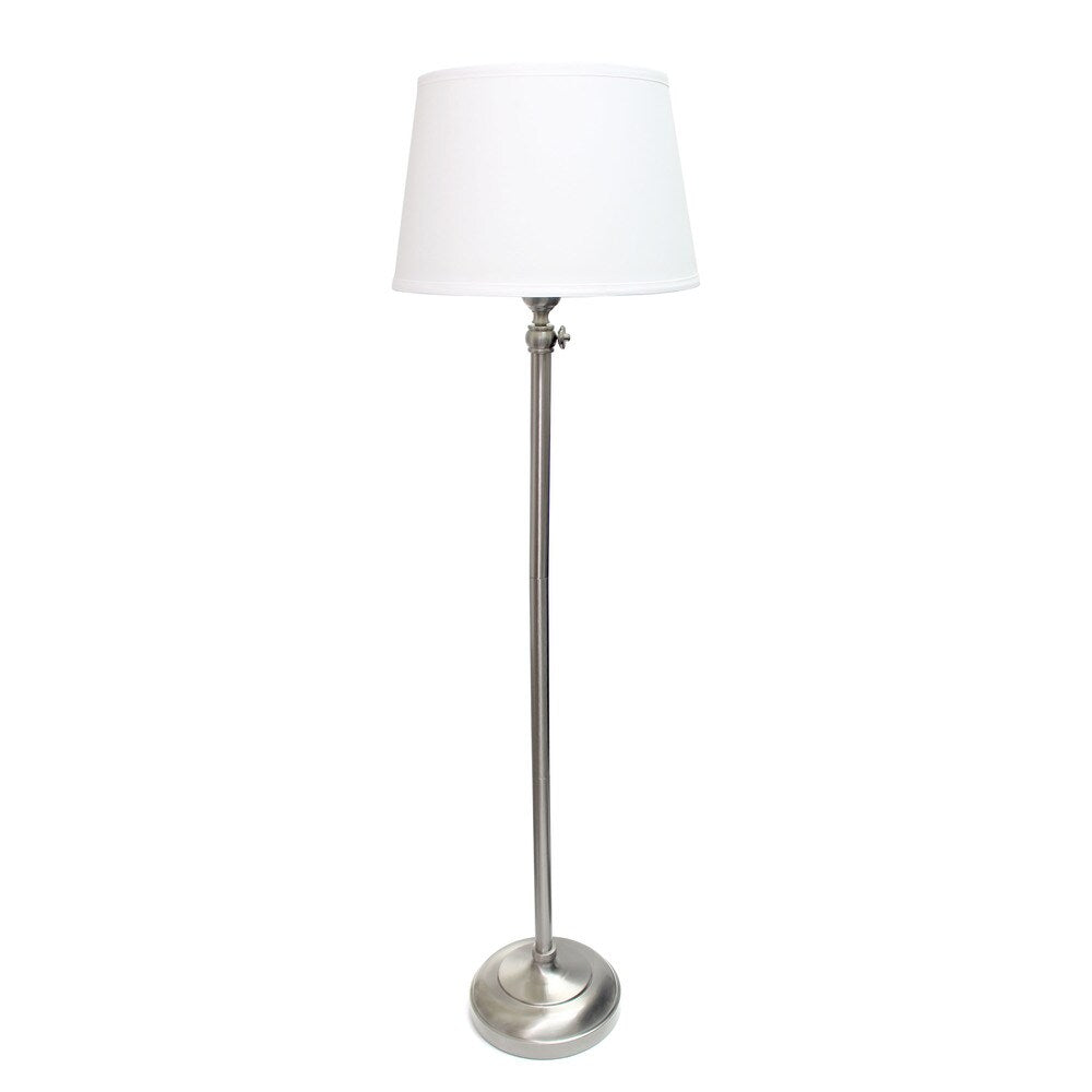 Elegant Designs Brushed Nickel Adjustable 3-Pack Lamp Set (2 Table Lamps, 1 Floor Lamp)