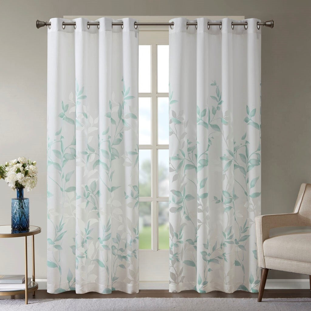 Burnout Printed Curtain Panel Pair