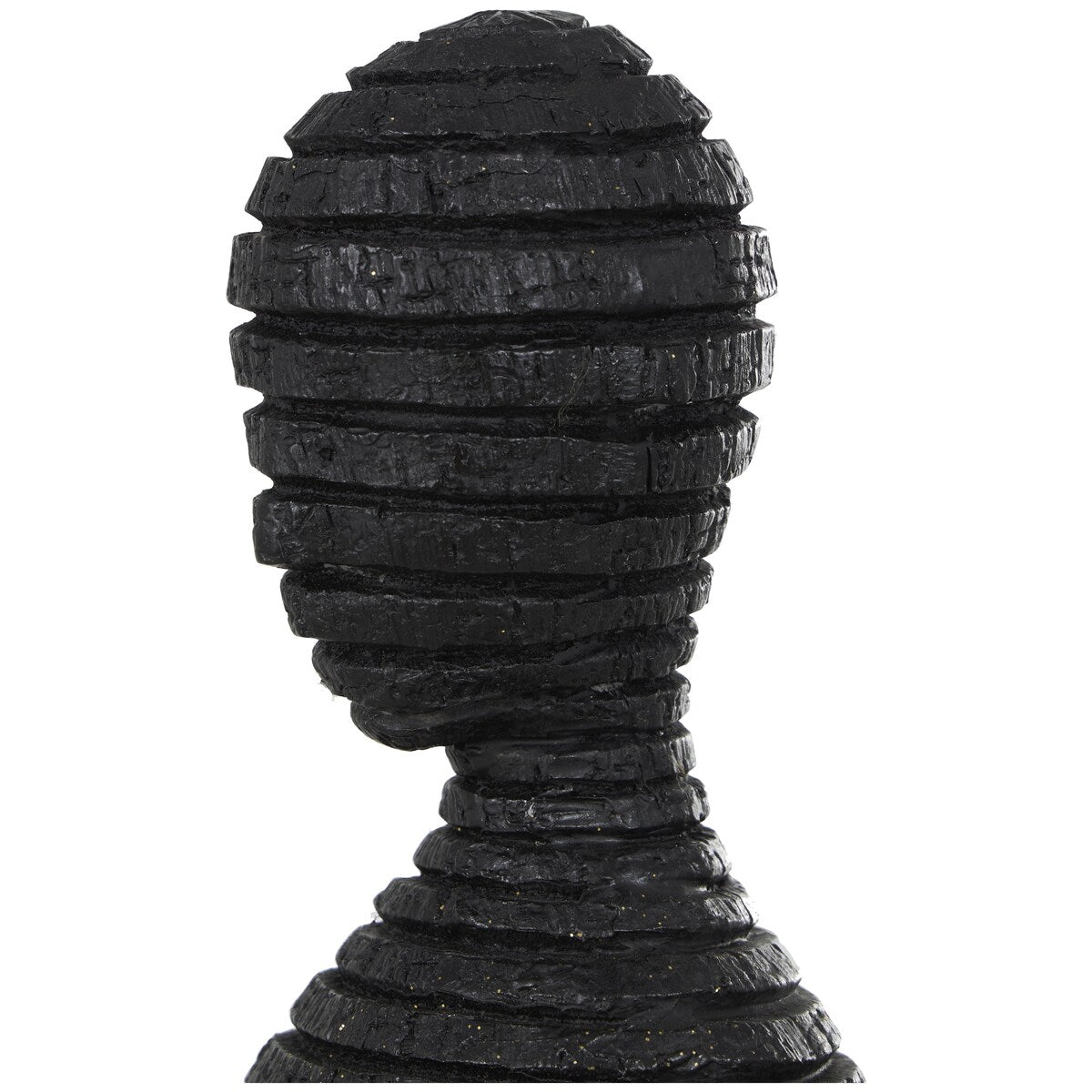 Polystone People Tall Slim Figure Decorative Sculpture with Ribbed Body and Glitter Accents - Black - Roche River Decor