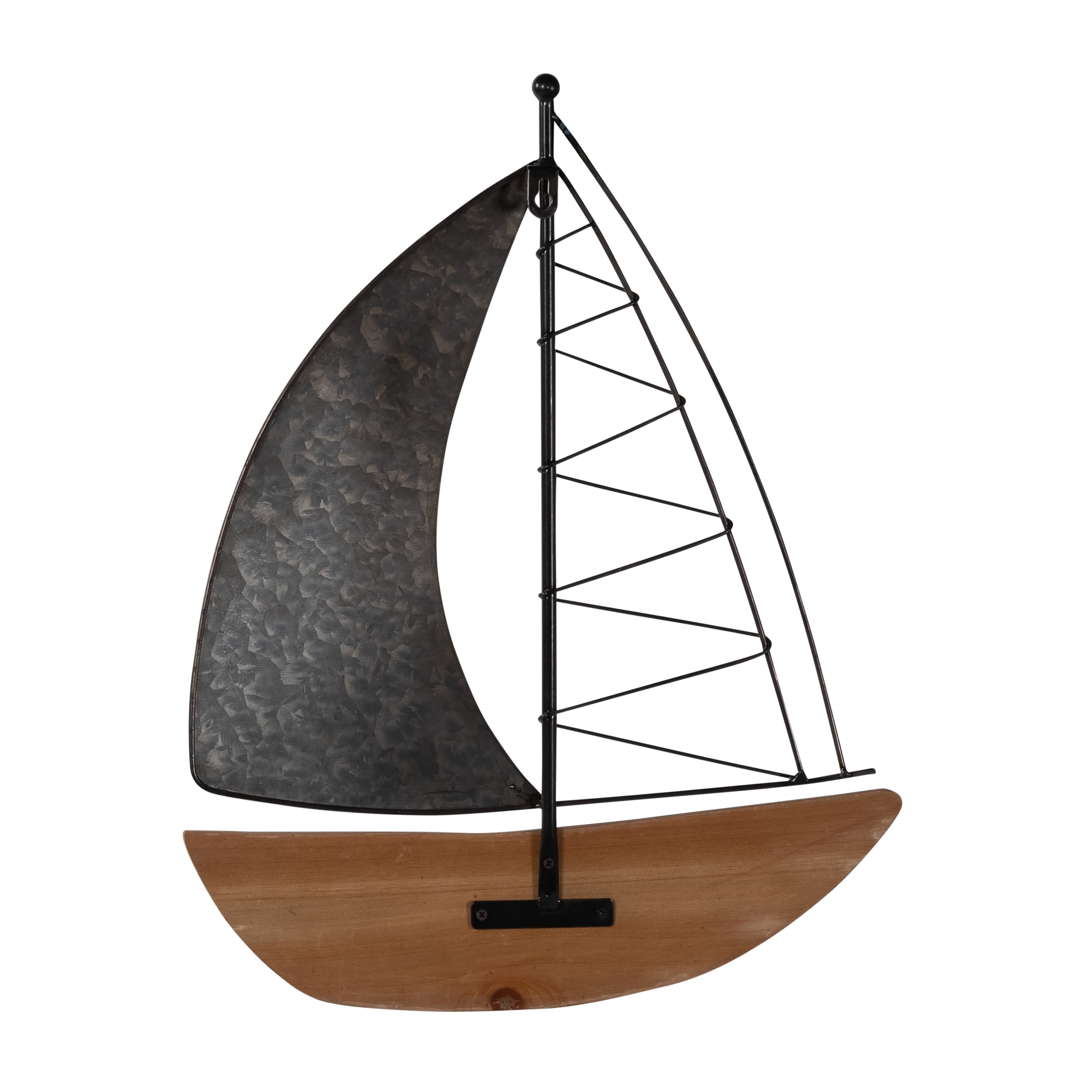 Sagebrook Home Coastal 19 Metal Boat Wall Decor Nautical Brown and Charcoal Gray