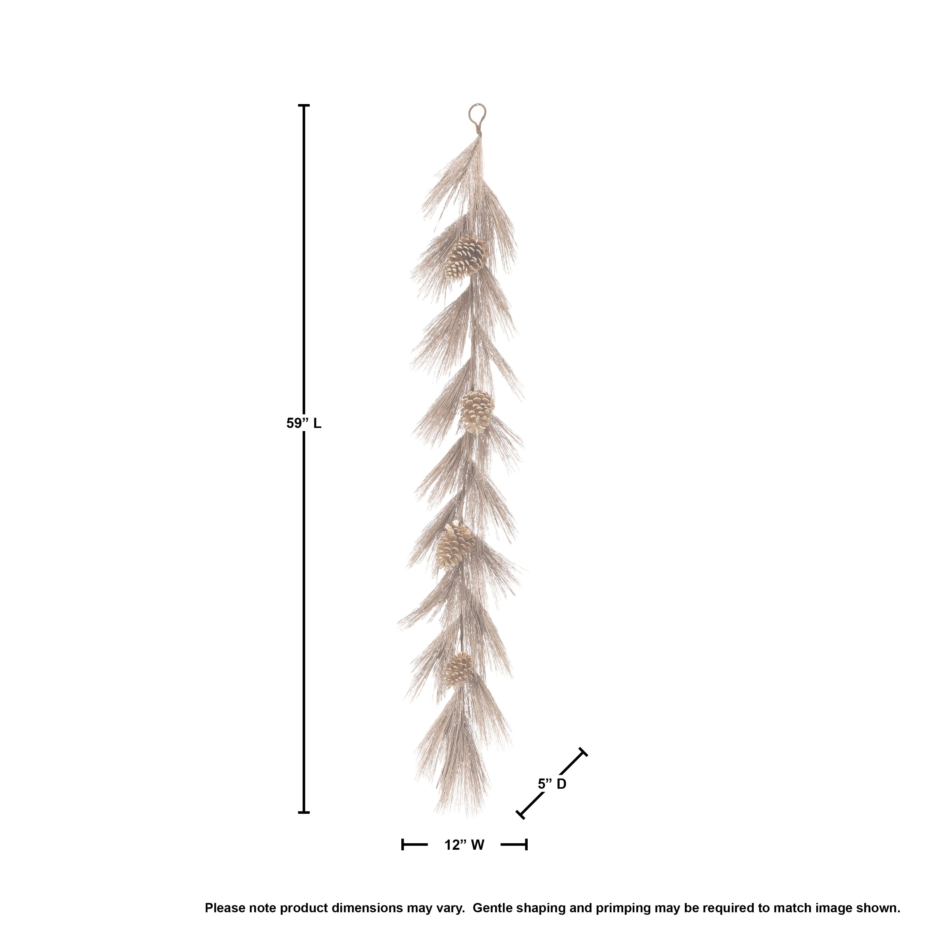 60 Metallic Long Needle Pine Garland With Pinecone - Silver - 60