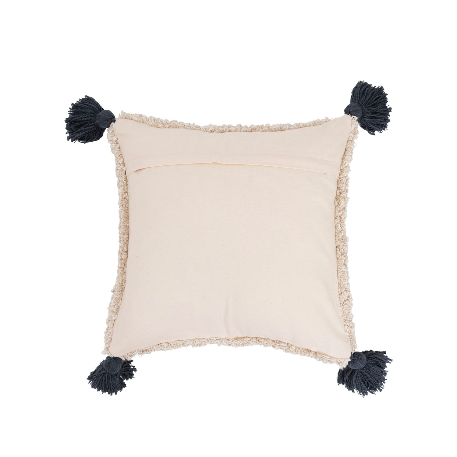 Cotton Punch Hook Pillow with Bee and Tassels