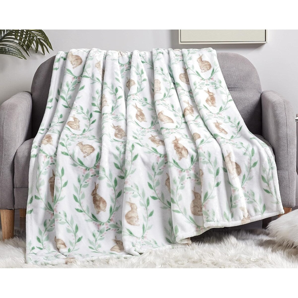 FAITH HOPE LOVE HOME DCOR Tropical Summer Novelty Velvet Fleece Throw Blanket (50 x 60)