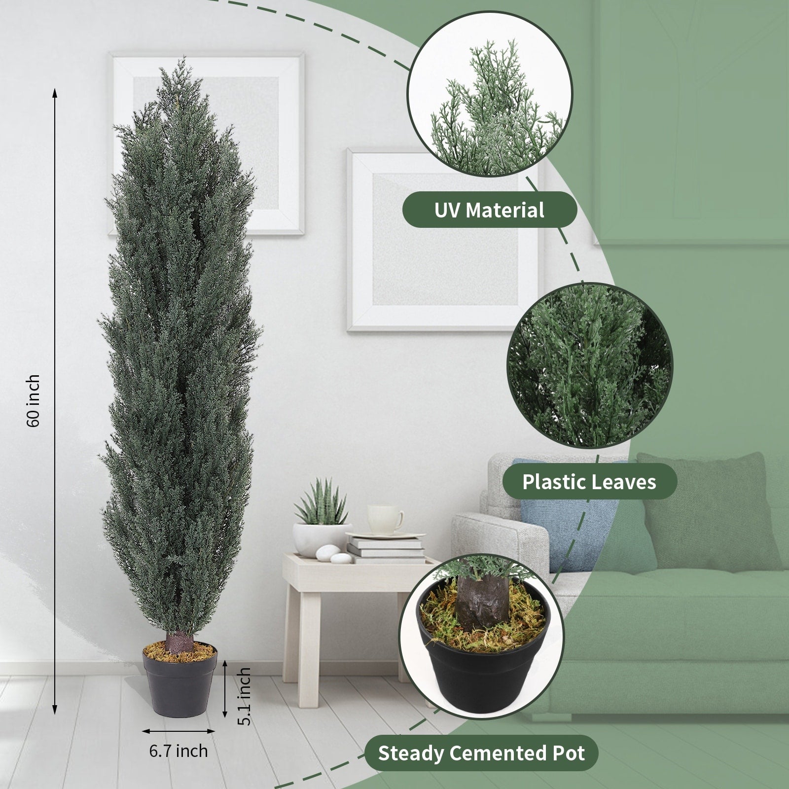 Artificial Topiary Cedar Tree Garden Decor (2-Pack)