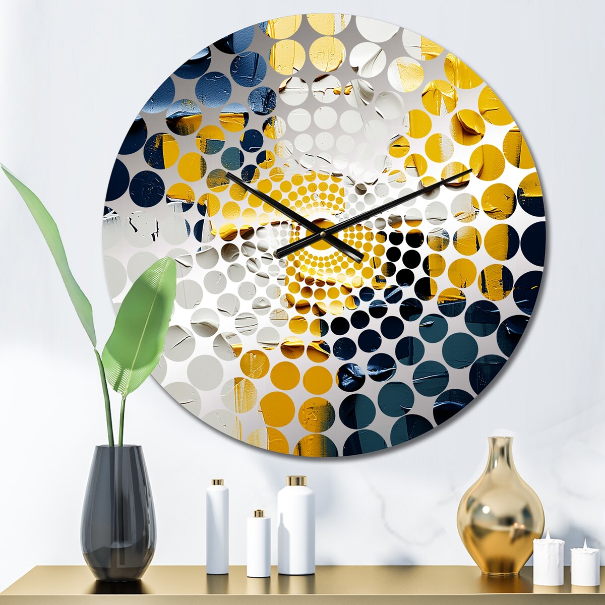 Designart Remembering Ukraine Abstract Painting IV Abstract Painting Clocks Modern Oversized Wall Clocks For Entryway