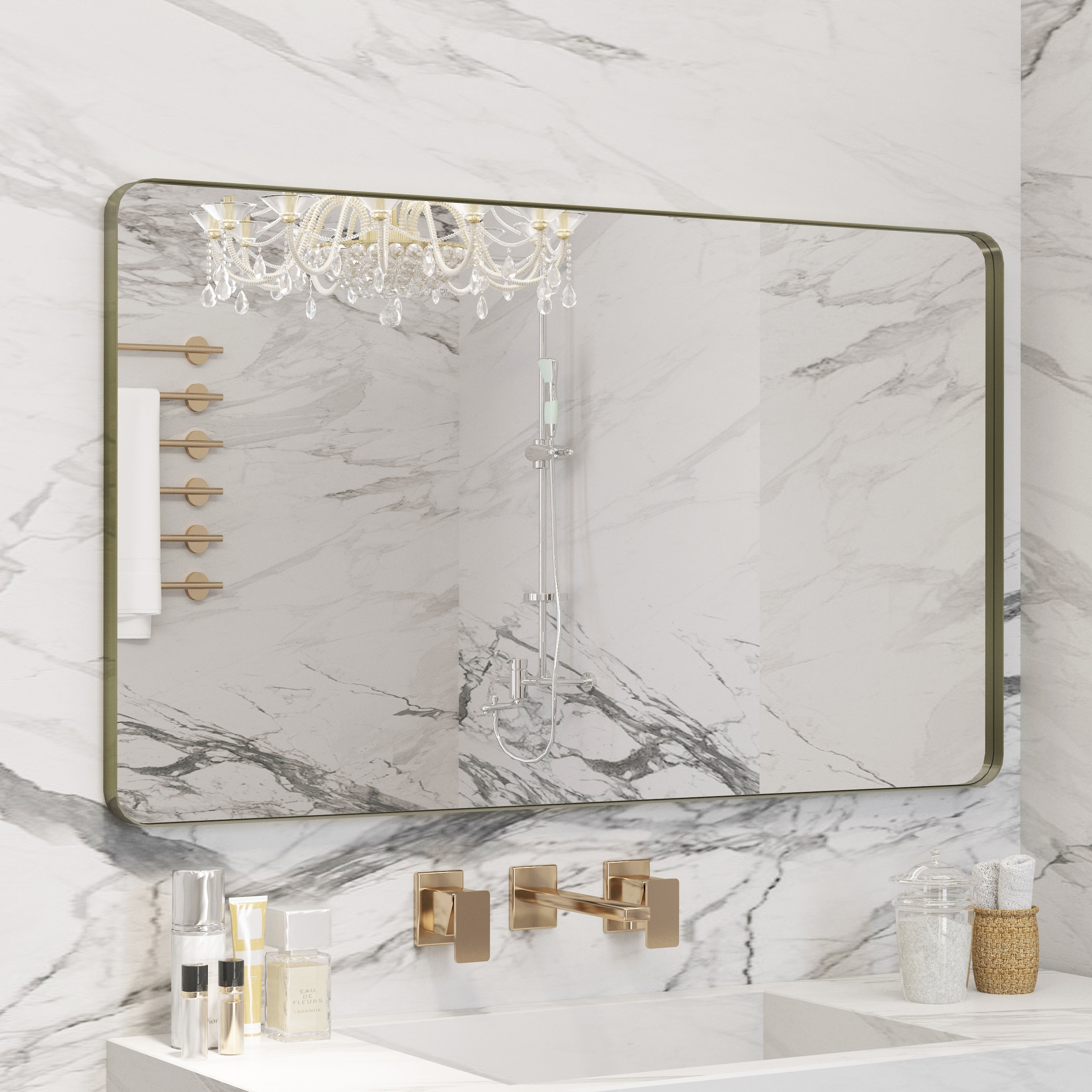 QuivaraView Rectangular Aluminum Framed Bathroom Vanity Mirror