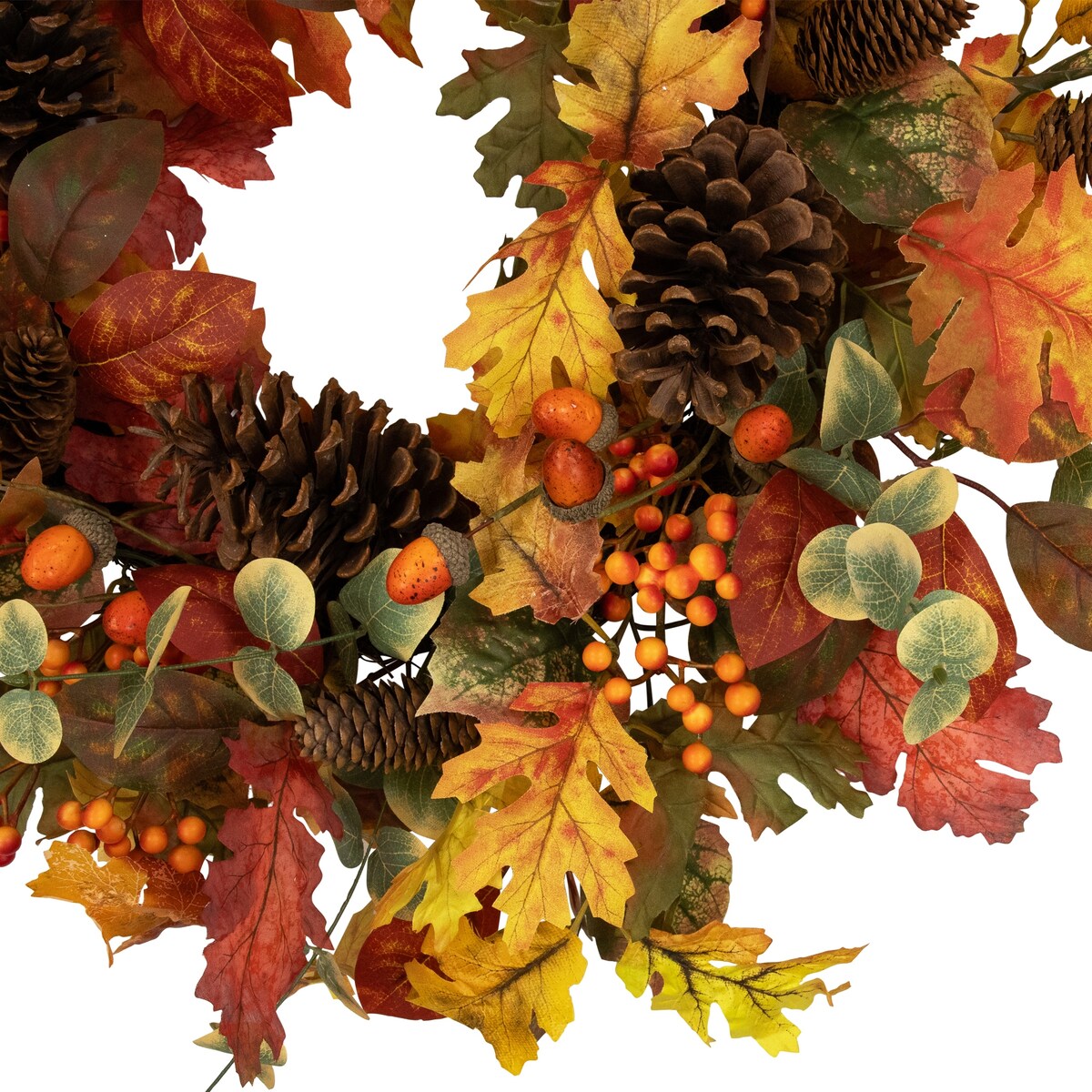 Berries and Pinecones Artificial Fall Harvest Wreath - 26 - Unlit