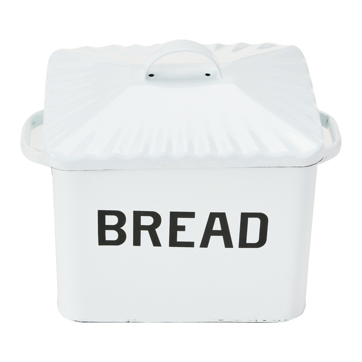 Enameled Metal Bread Box with Bread Message