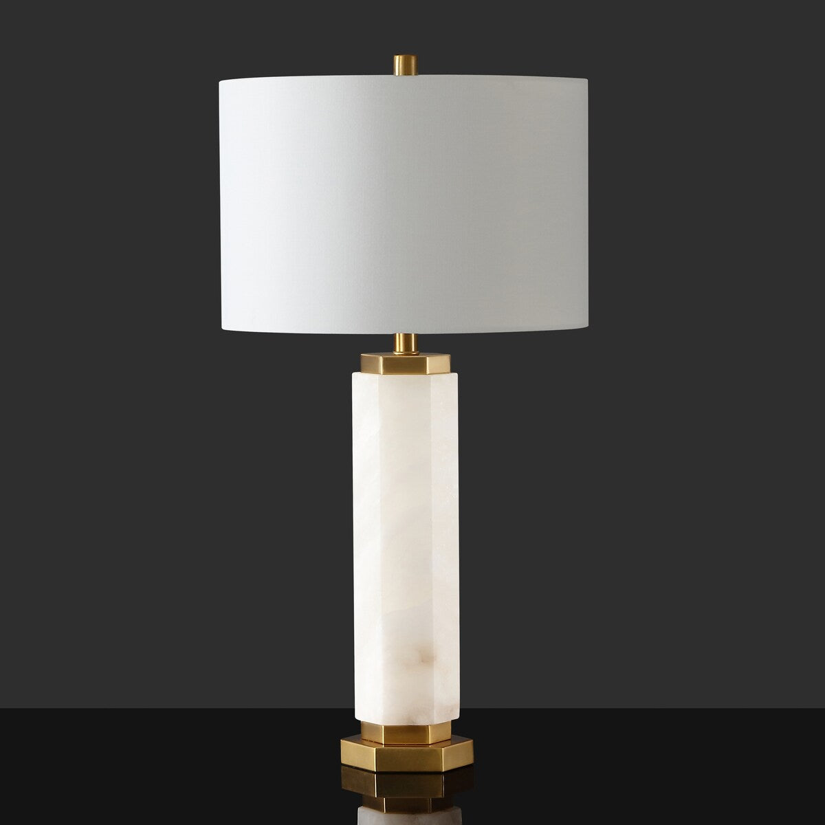 SAFAVIEH Couture Kadire Alabaster Table Lamp - 15 In W x 15 In D x 29 In H - 15Wx15Dx29H