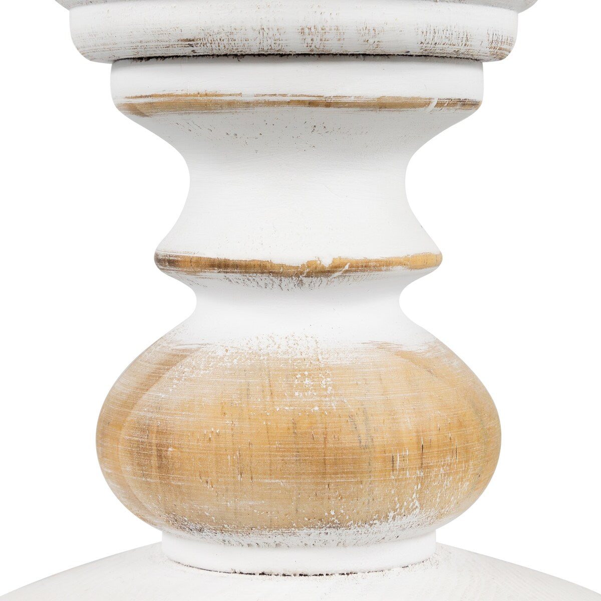 Wooden Pedestal Pillar Candle Holder - 5.5 - Brushed White