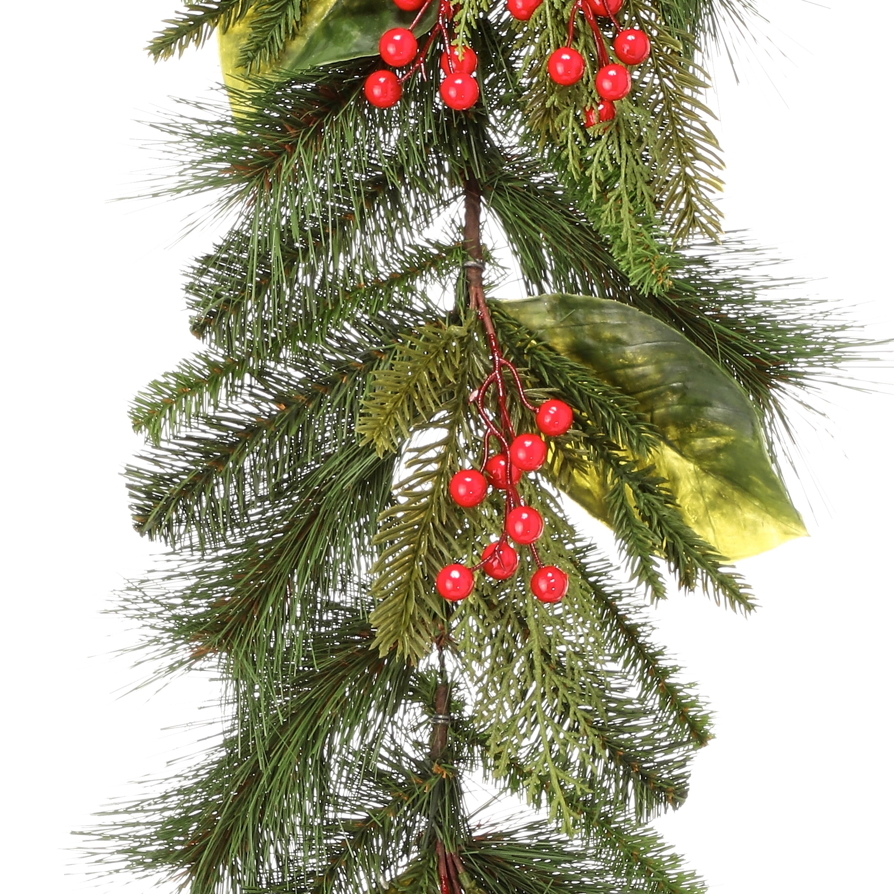 48 Uv Pine/Magnolia/Berry Spruce Garland - Green - 48