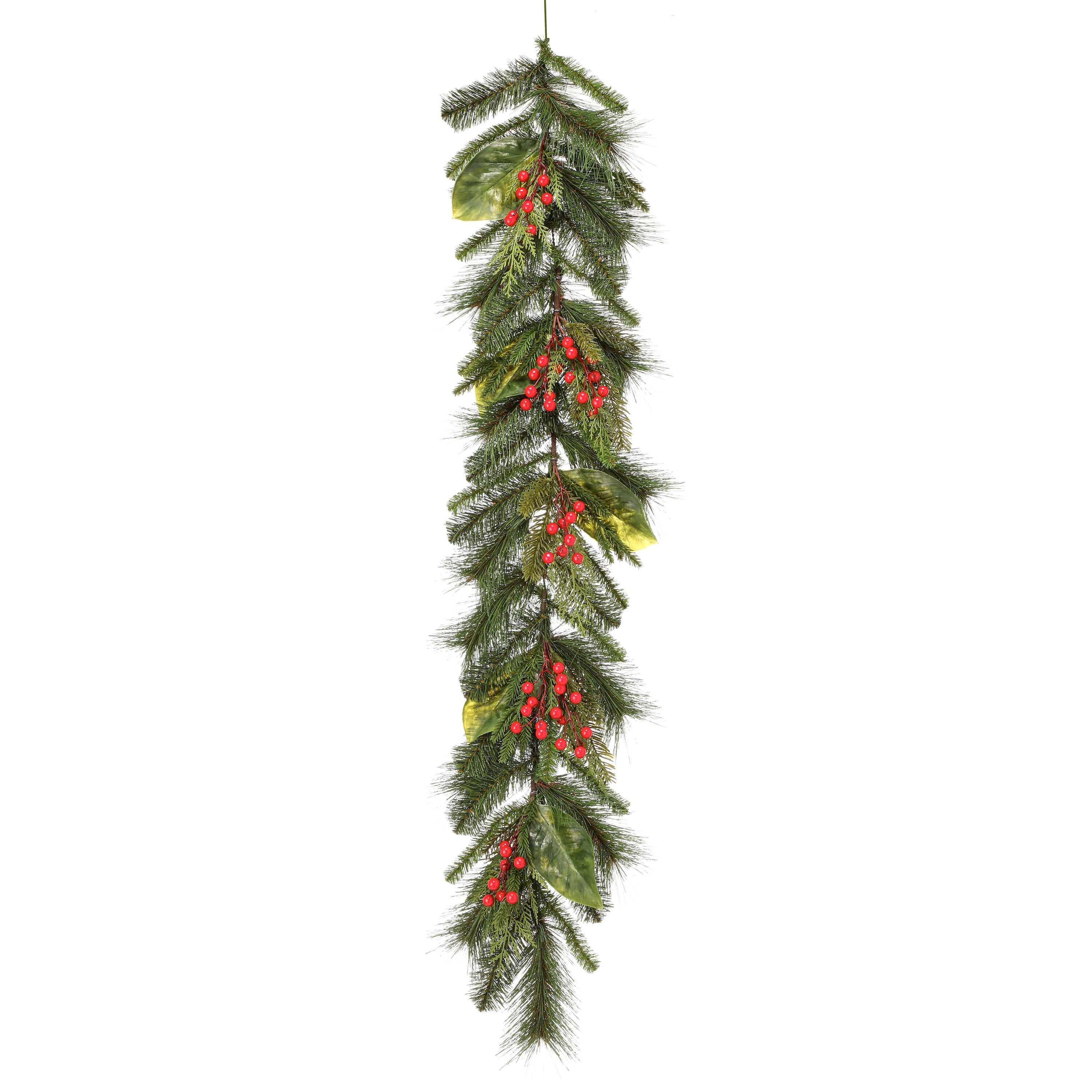 48 Uv Pine/Magnolia/Berry Spruce Garland - Green - 48