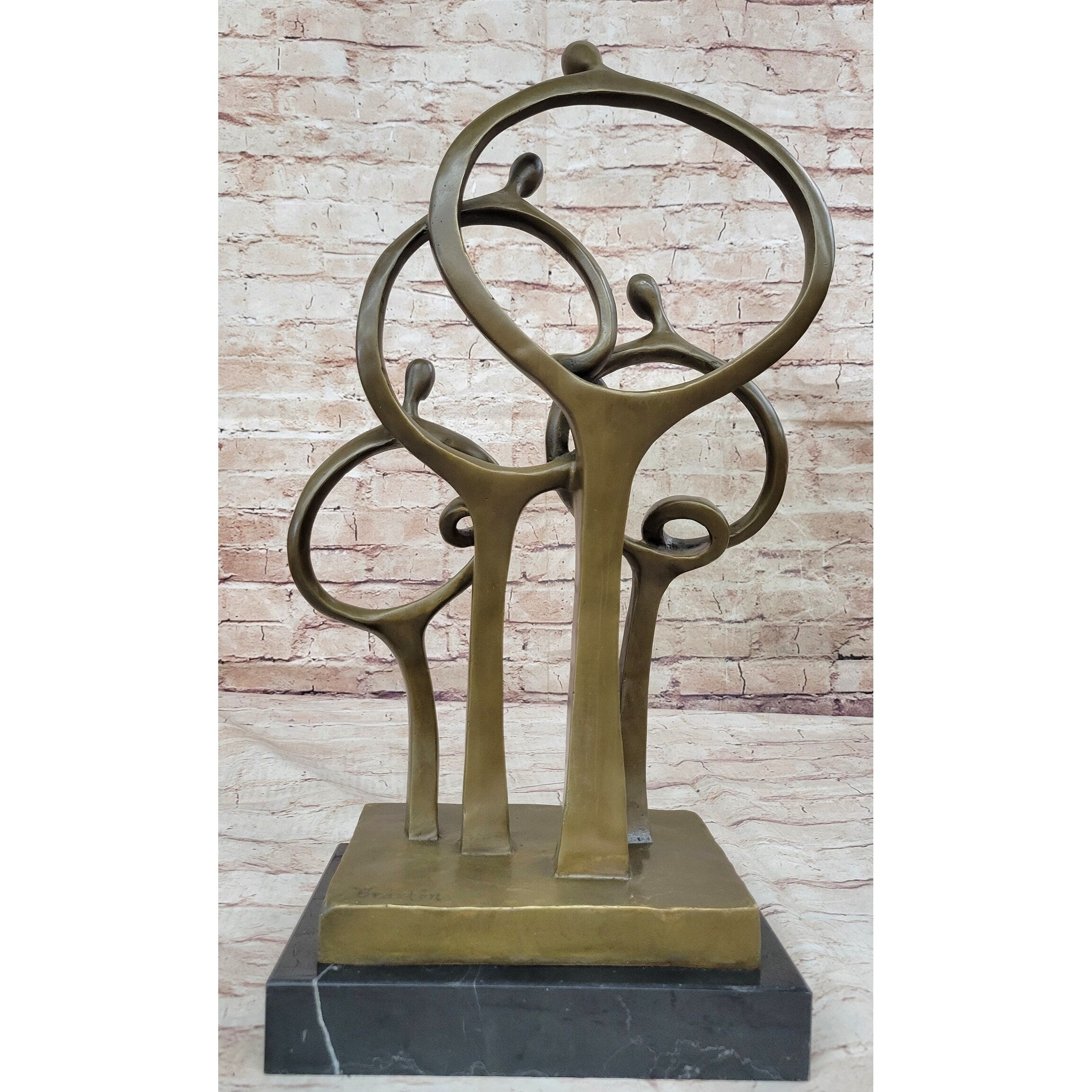 Mid Century Abstract Modern Family Genuine Solid Bronze By Braxton Sculpture