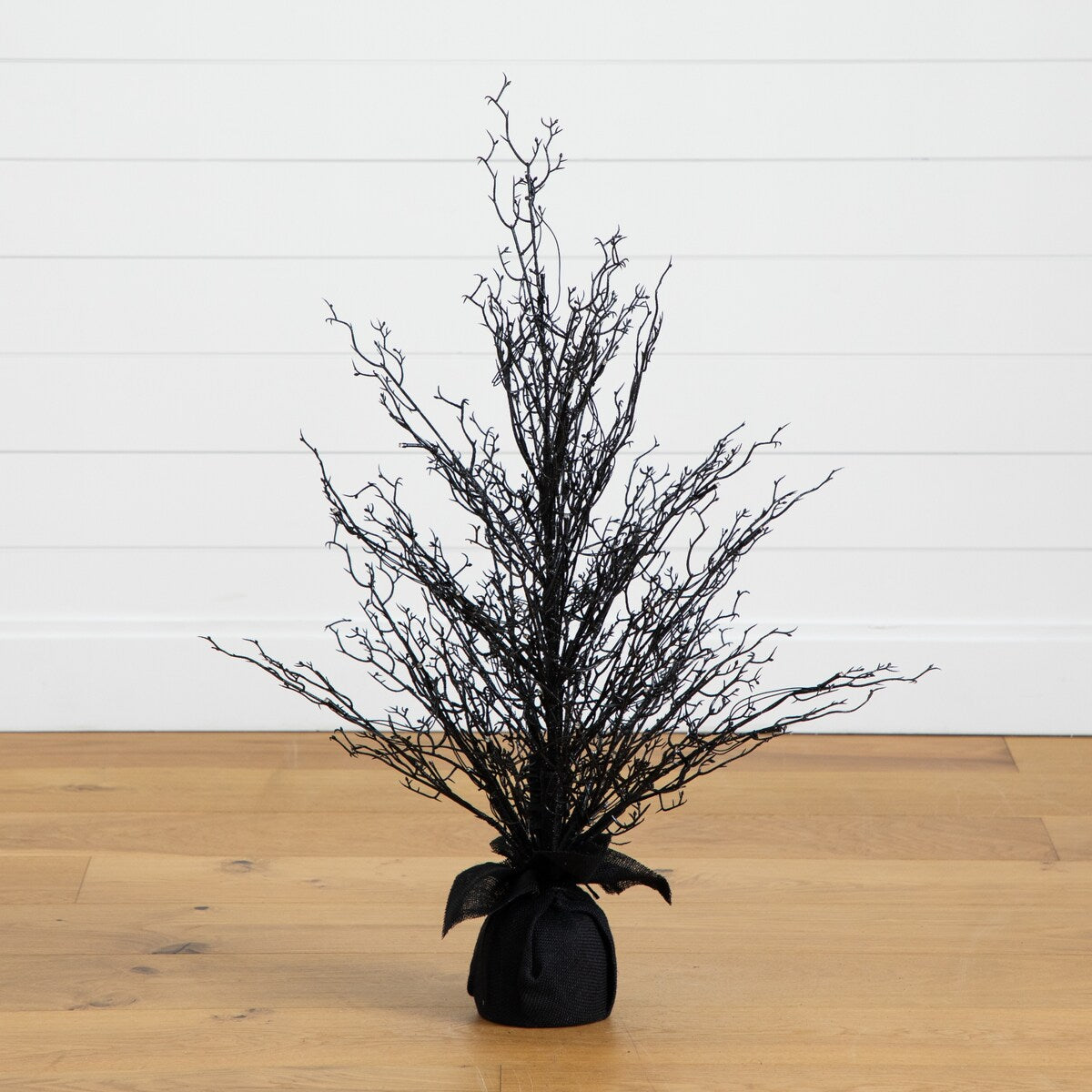 3' Pre-Lit Halloween Black Twig Tree with 52 Warm White LED Lights