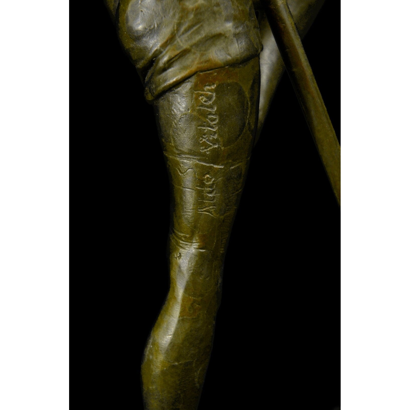 Large 14 Lbs Pole Dancer Bronze Sculpture Figure Marble Base Figurine By Vitaleh