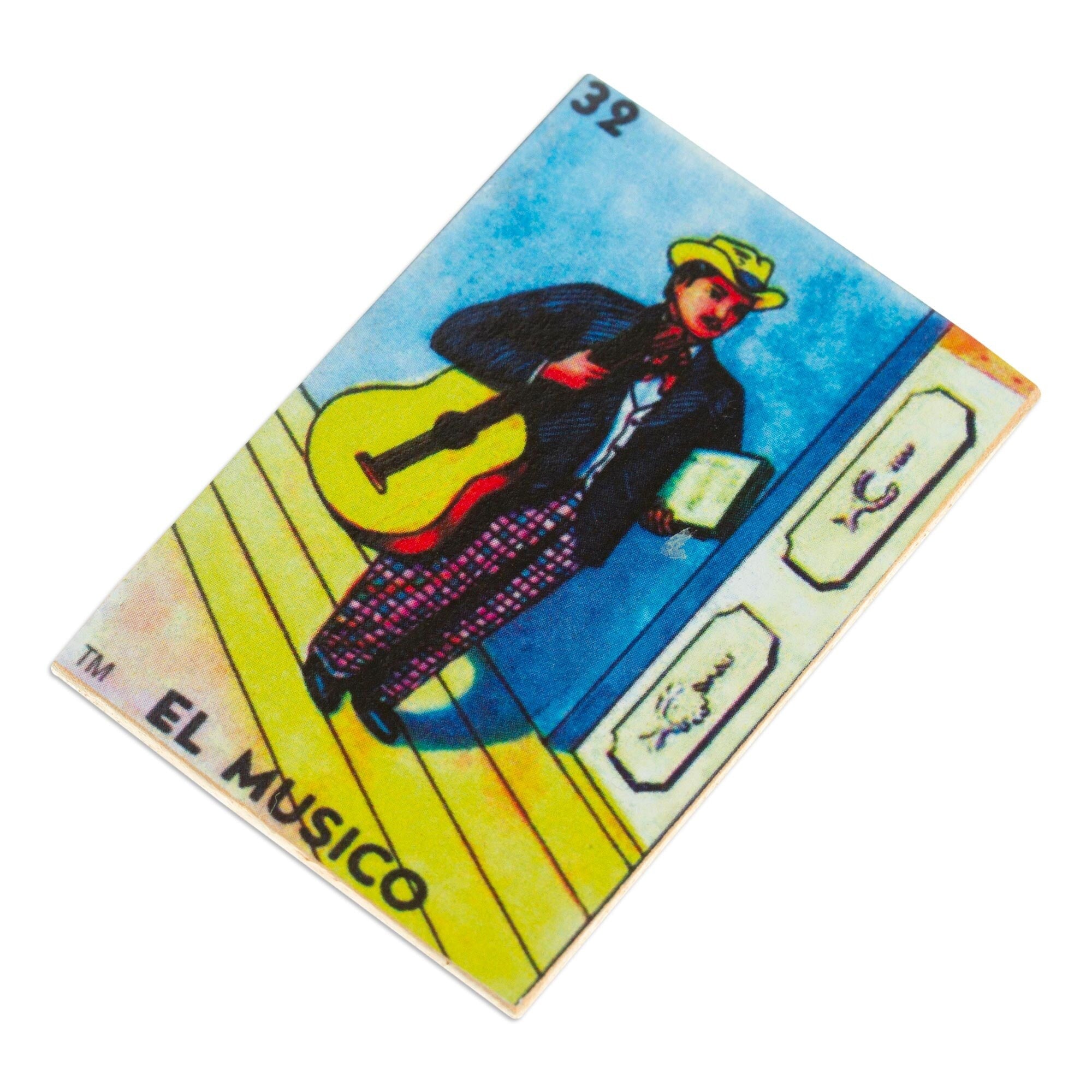 Novica Handmade Colorful Musician Decoupage Wood Magnet