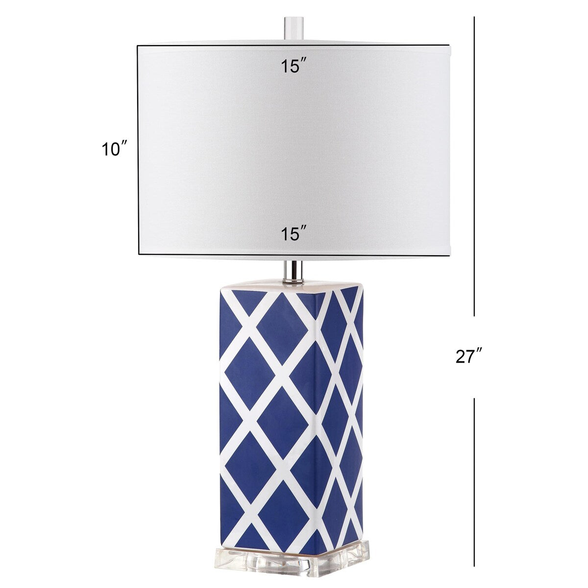 SAFAVIEH Lighting Cami 27-inch Navy Garden Lattice Table Lamp (Set of 2) - 15x15x27 - 15Wx15Dx27H