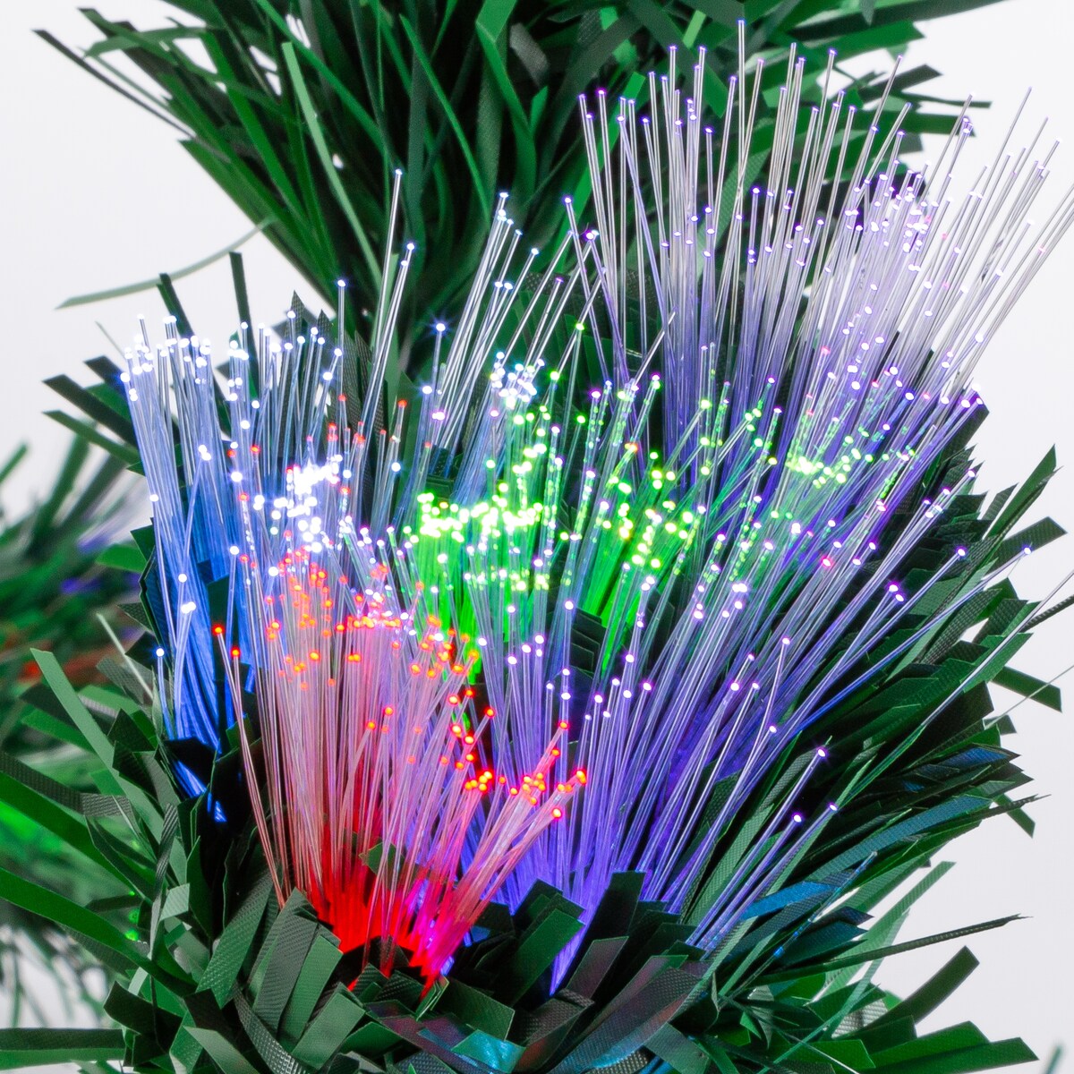 6 ft. Pre Lit Multi Colored LED Fiber Optic Garland - Green