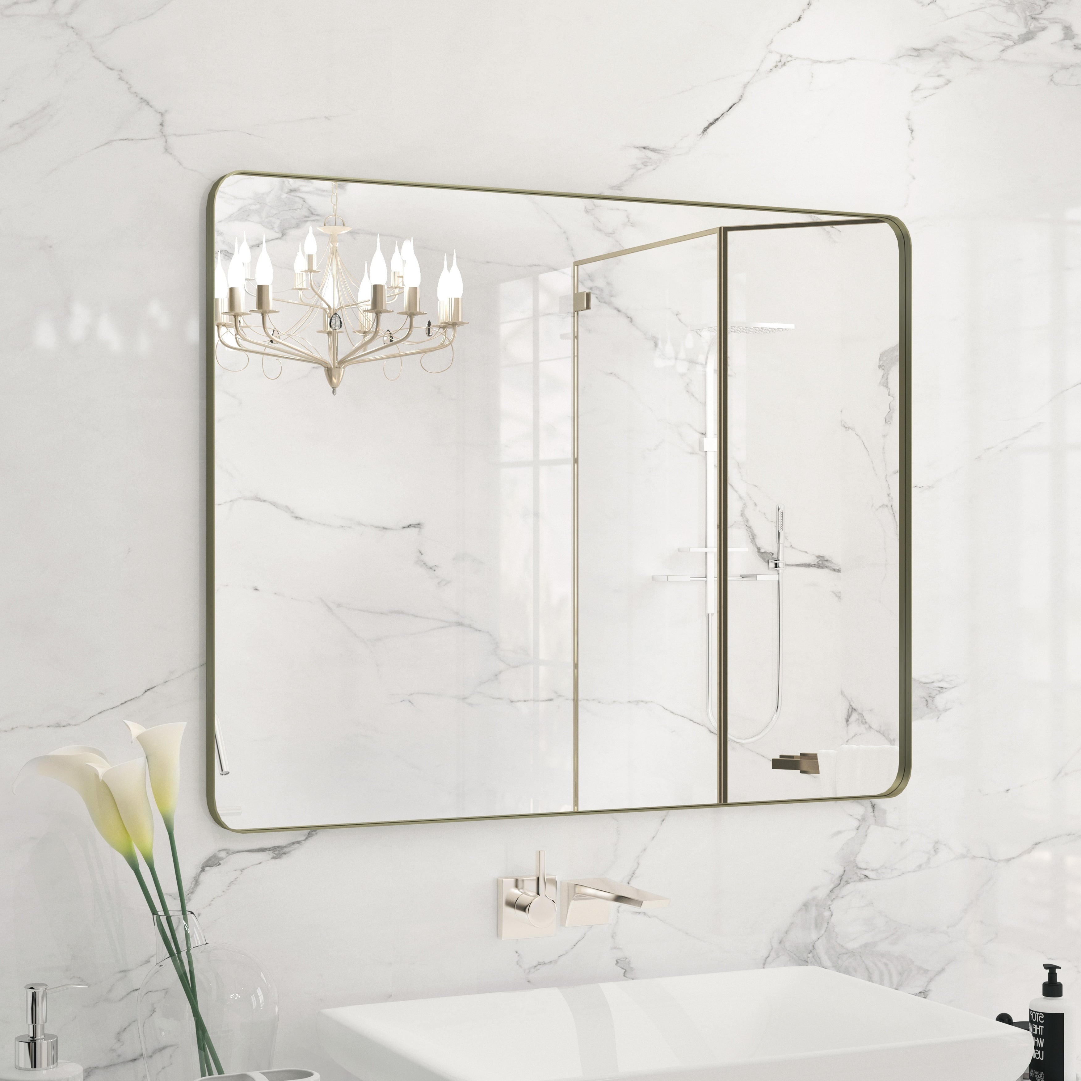 QuivaraView Rectangular Aluminum Framed Bathroom Vanity Mirror