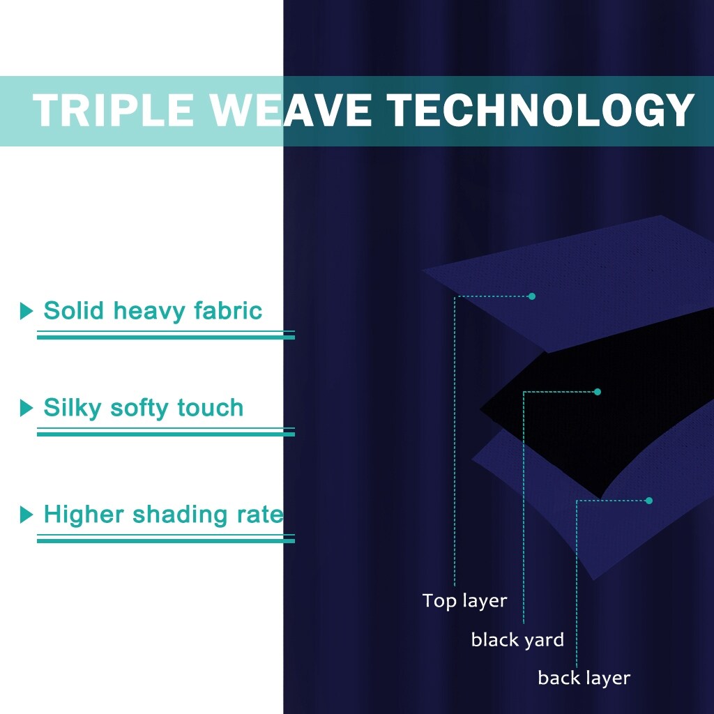 Pro Space Waterproof Blackout Outdoor Curtains, Top and Bottom, Solid Thermal Window Drapes (1 Panel)