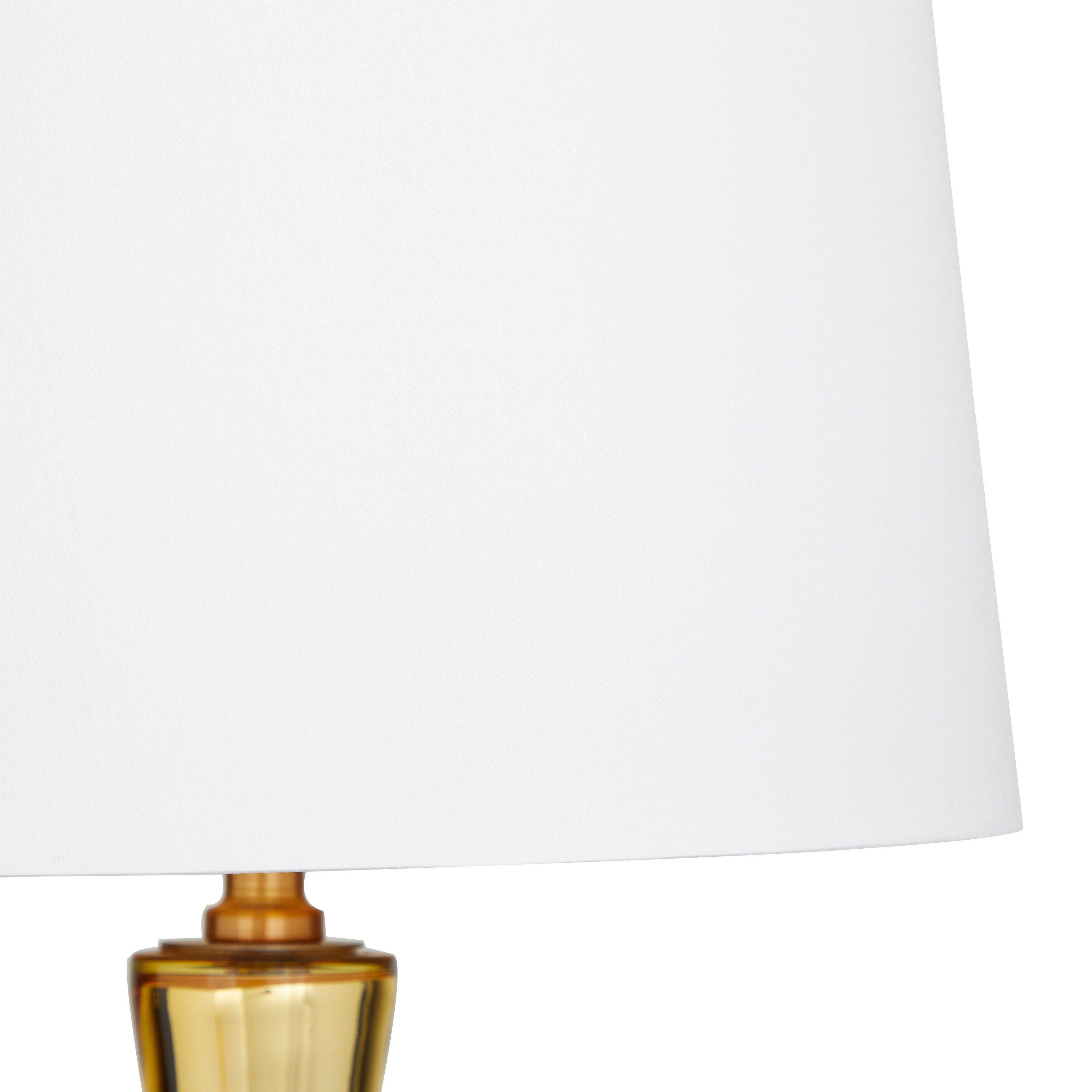 Gold Glass Table Lamp with Drum Shade