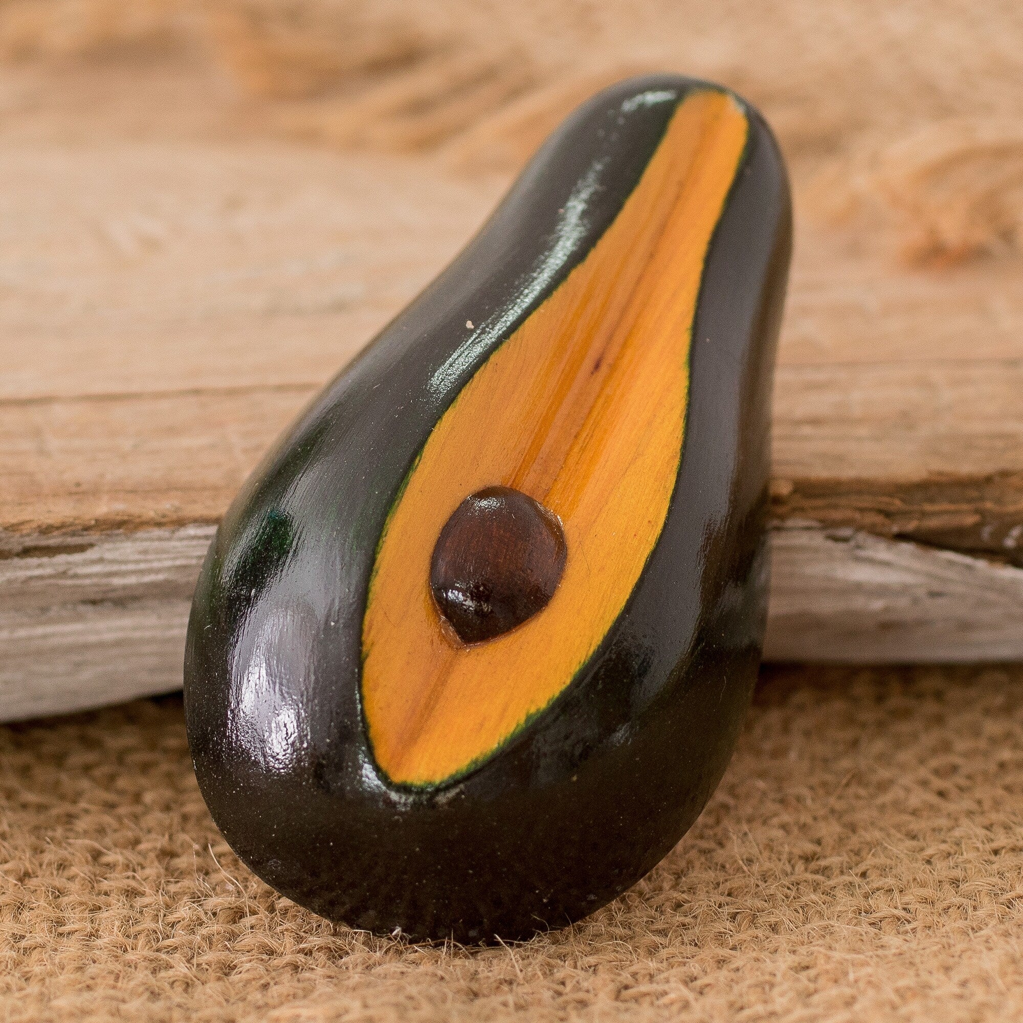 Novica Handmade Natures Avocado Wood Magnet