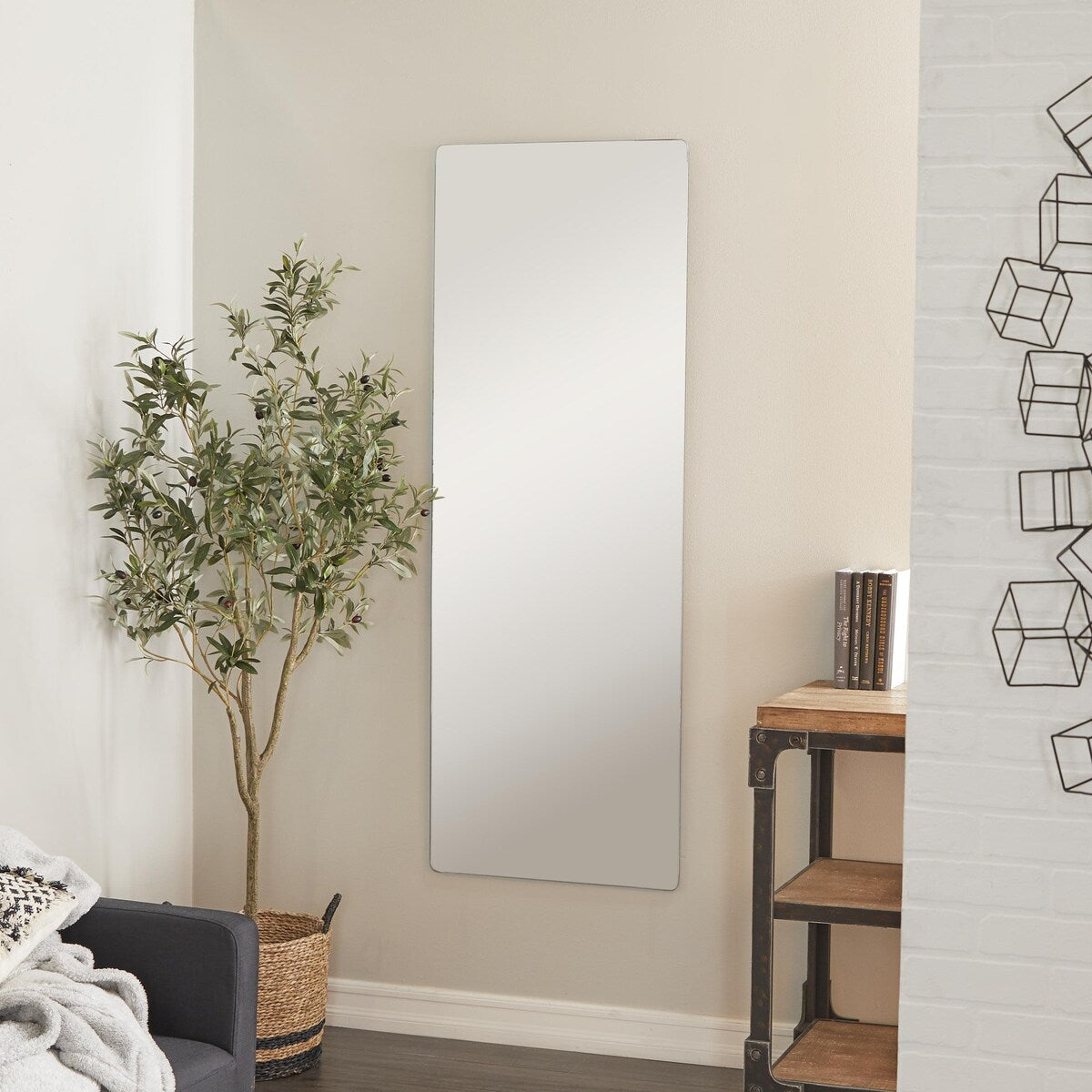 Metal Room Wall Mirror - Silver - CosmoLiving by Cosmopolitan