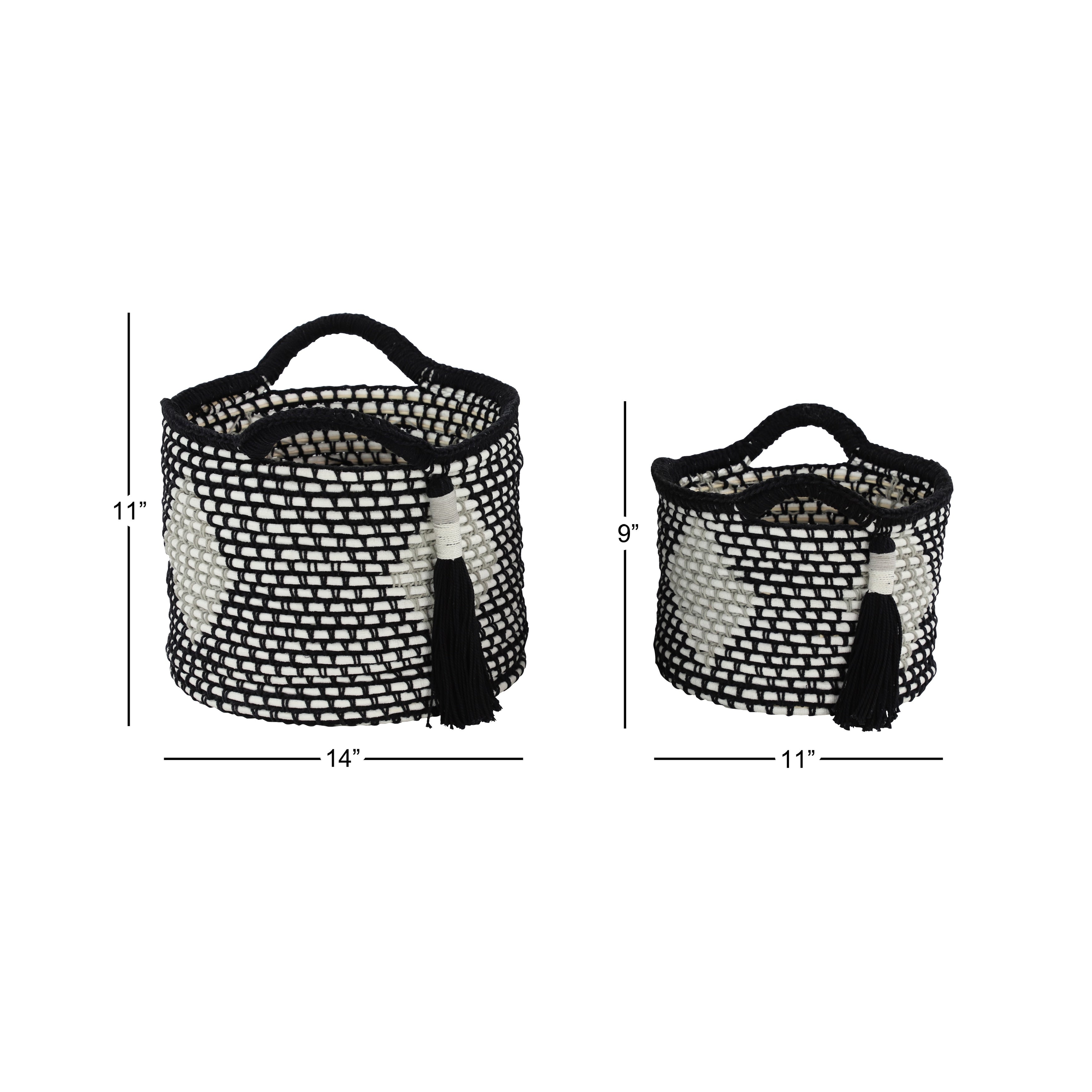 Polyester Traditional Storage Basket (Set of 2)