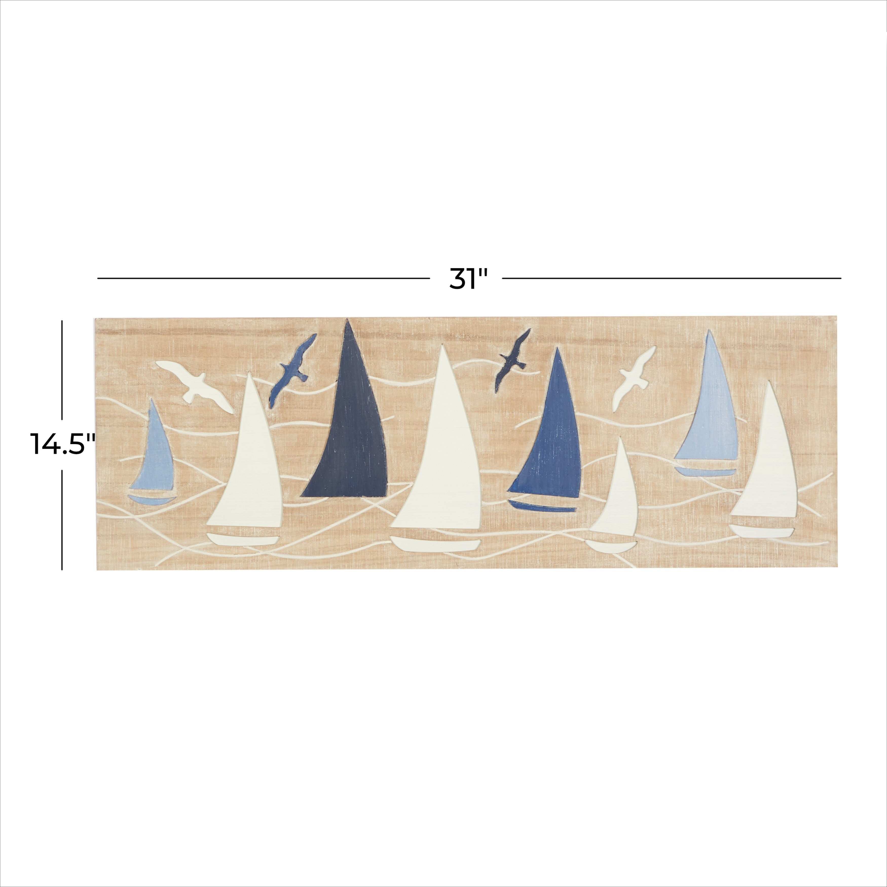 Brown Wood Sail Boat Home Wall Decor