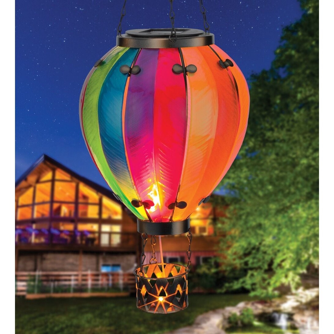 Hot Air Balloon Solar Lantern LG - Rainbow - 7.5''x7.5''x23.5''