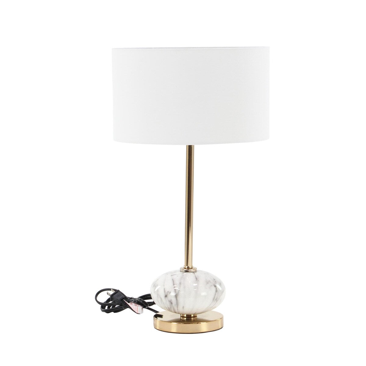 Ceramic Room Buffet Lamp with Marble Inspired Base - Gold - Roche River Decor