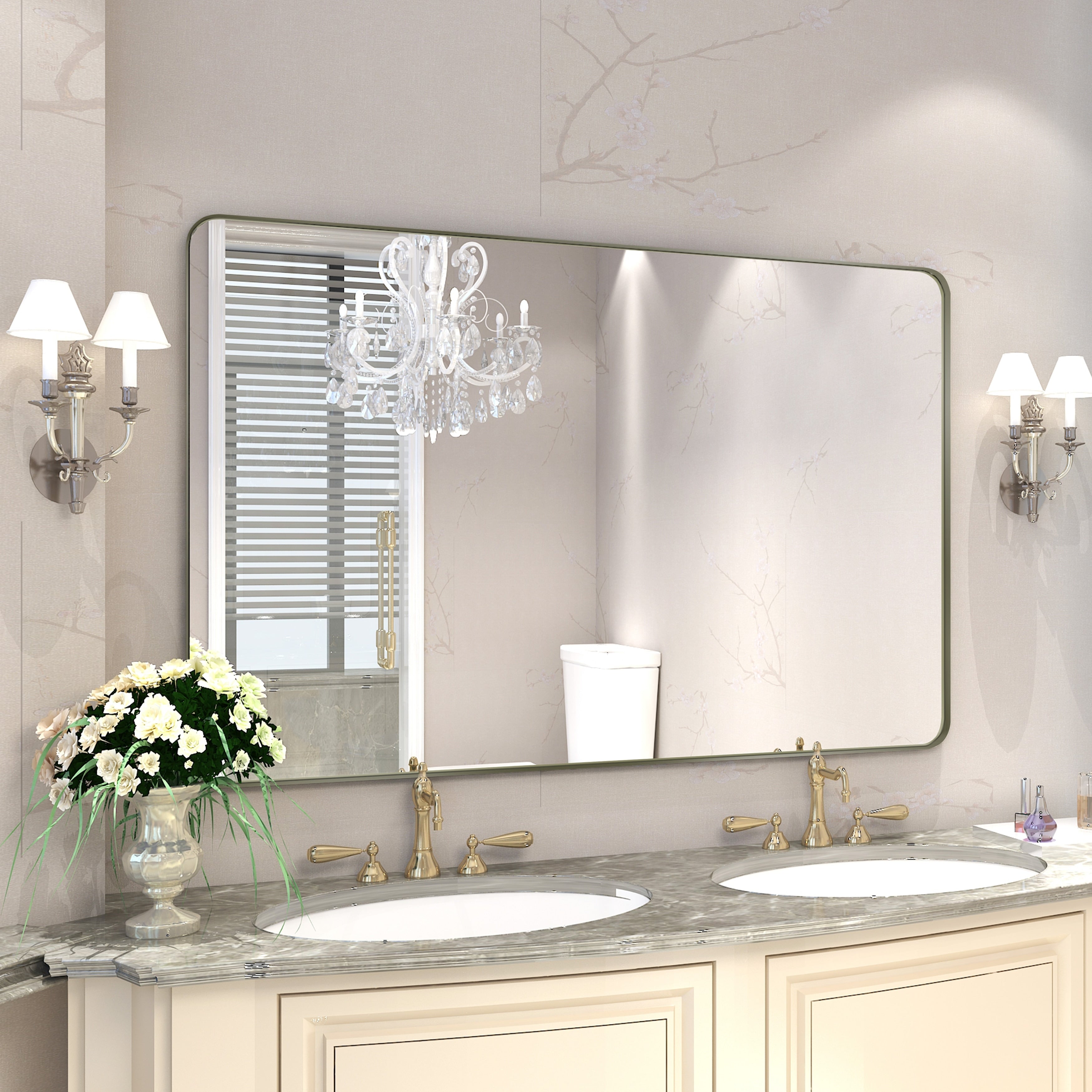 QuivaraView Rectangular Aluminum Framed Bathroom Vanity Mirror