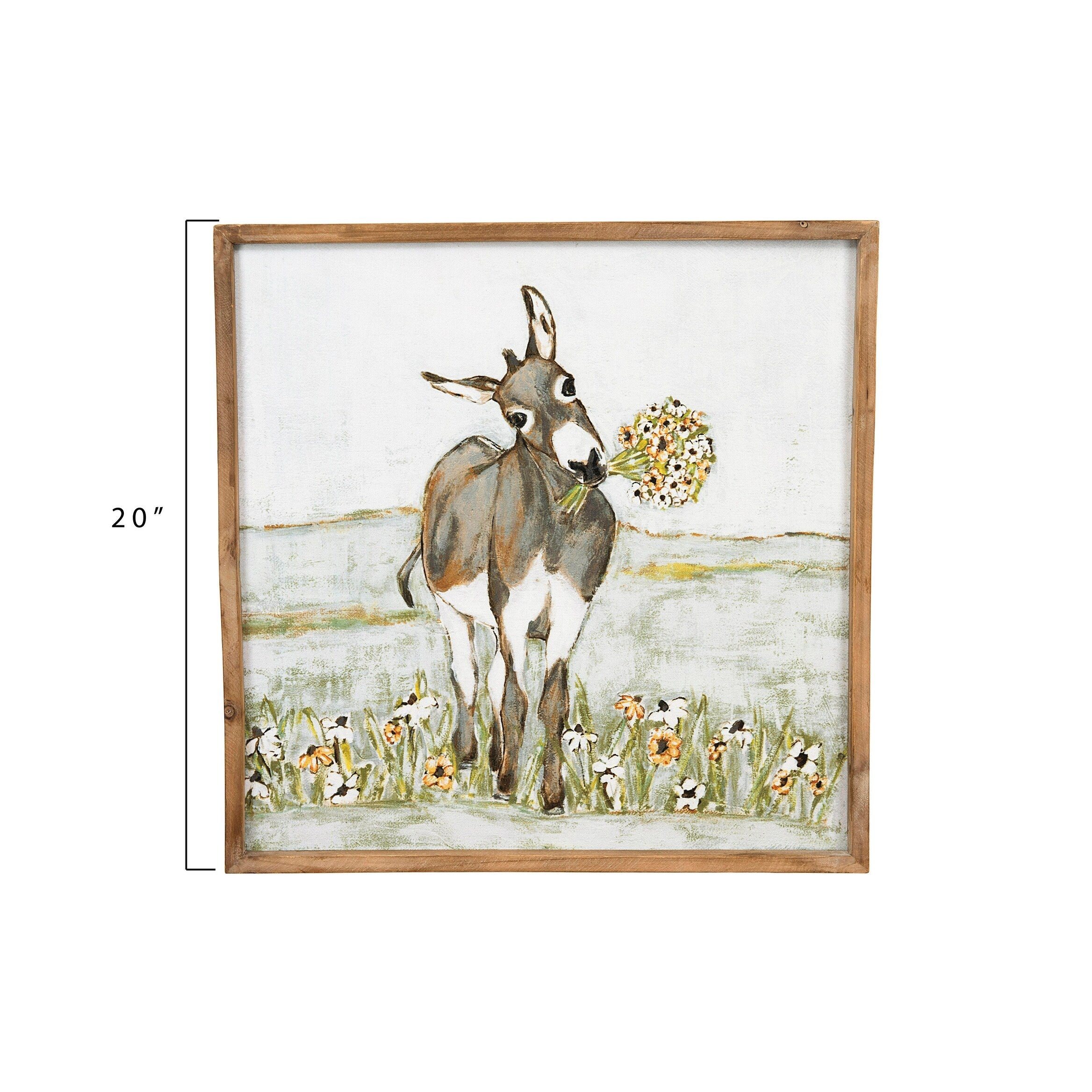 Donkey Wall Decor in Wood Frame