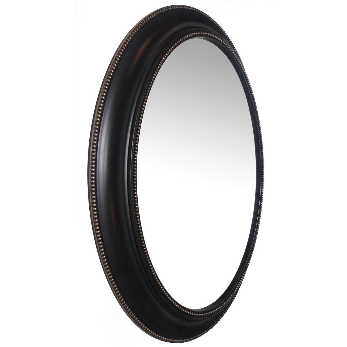 Sonore 30 x 24 in Large Oval Accented Decorative Wall Mirror - Black and Gold - 30 x 2 x 24