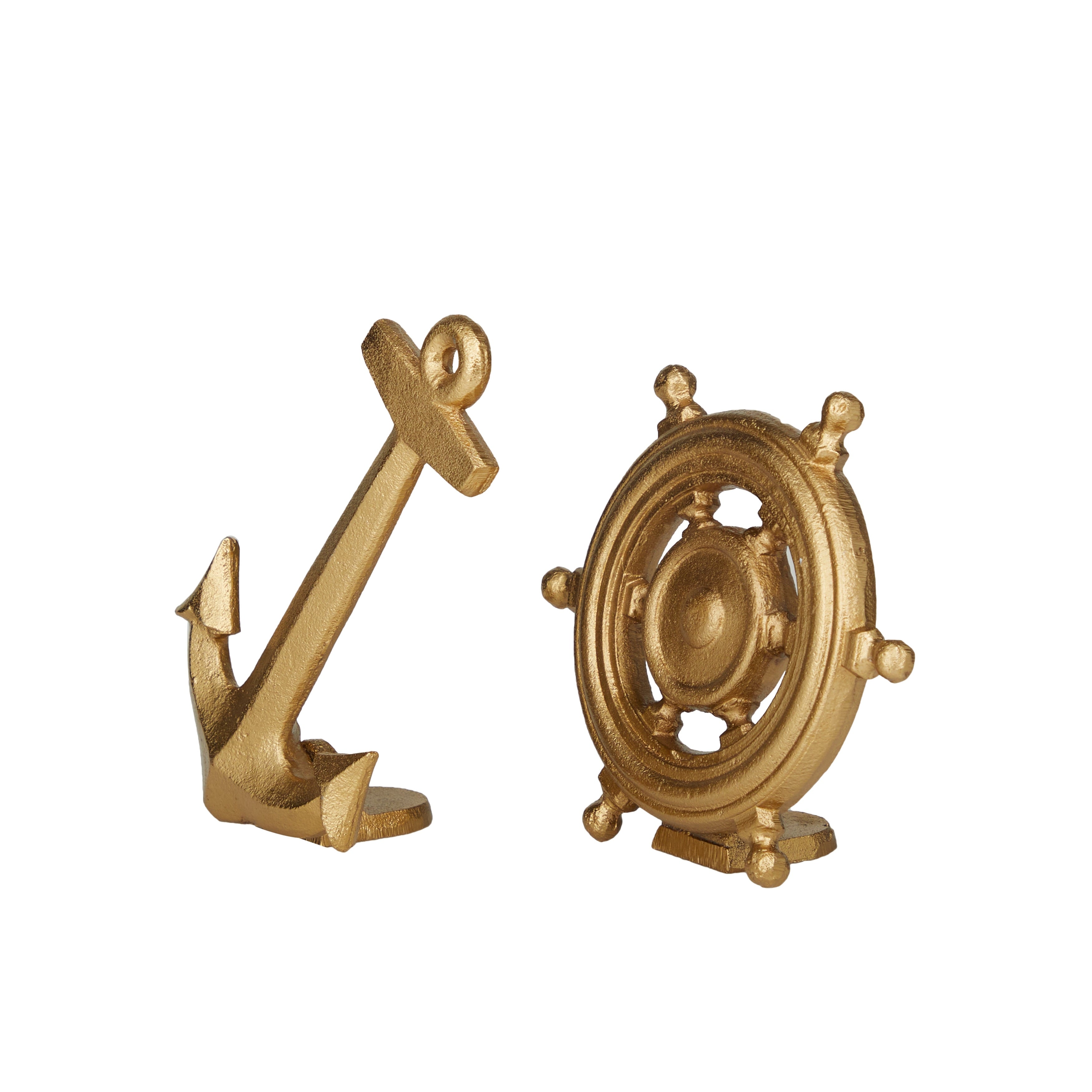 Gold Aluminum Nautical Ship Sculpture (Set of 2) - S/2 6, 7H